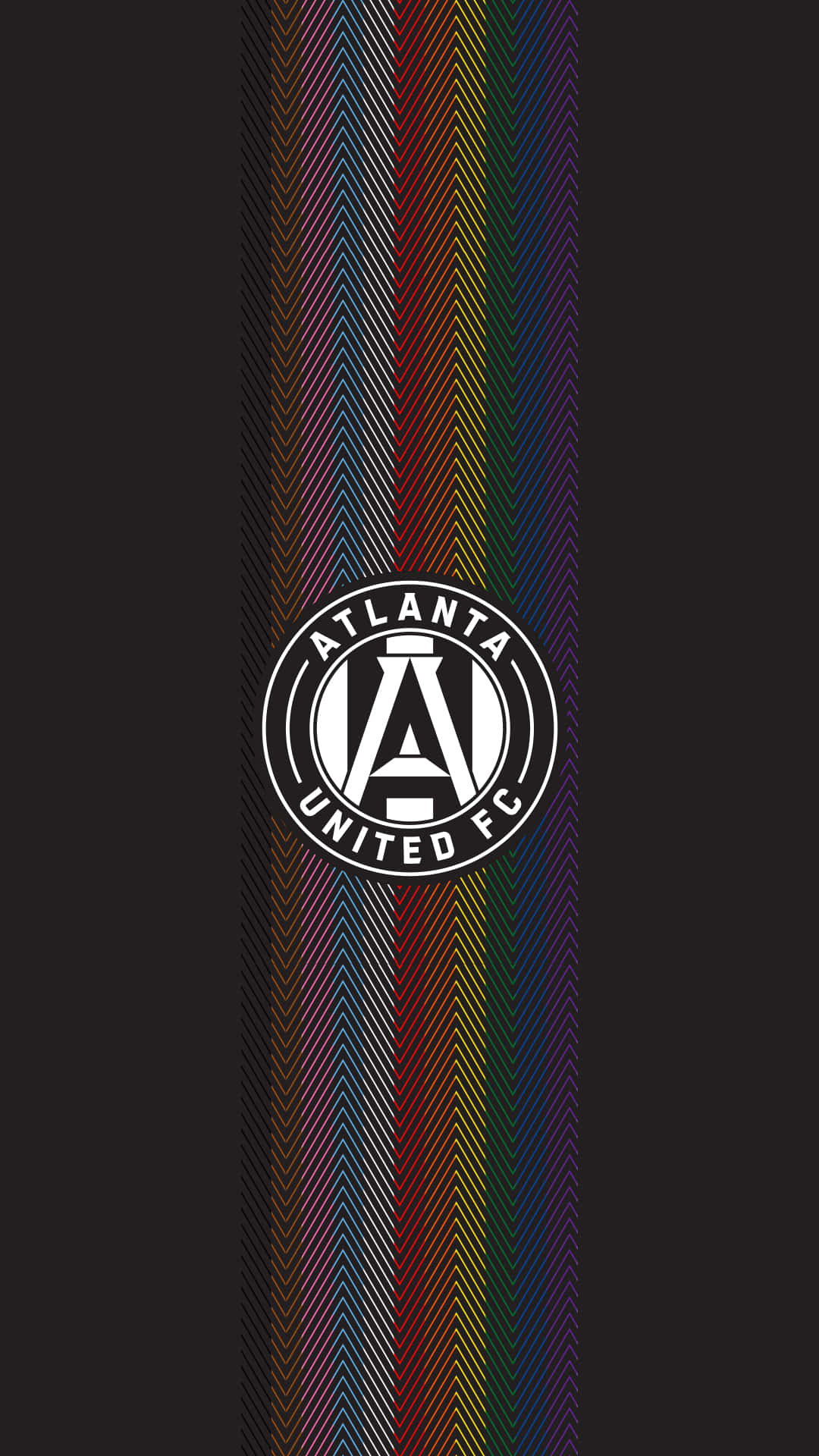 Atlanta United FC, logo, retro wave gradient lines, Full HD Phone Wallpaper