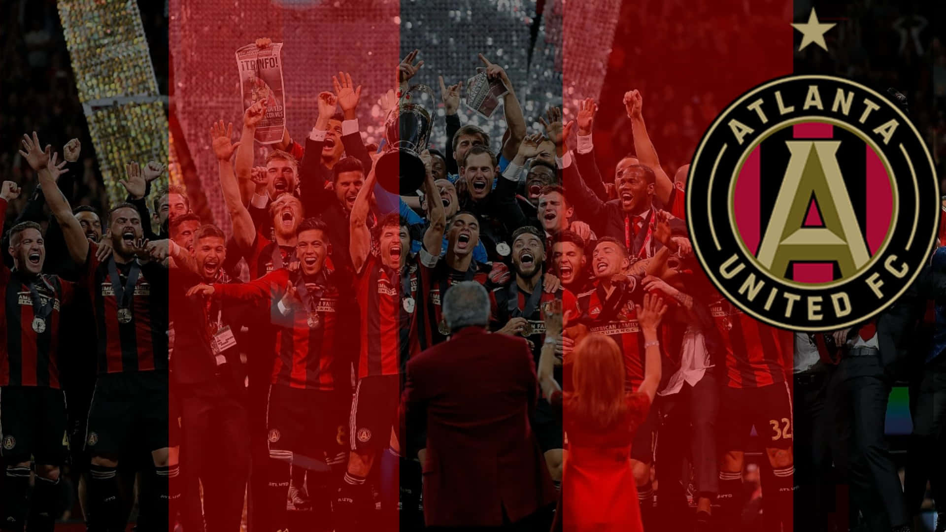 Atlanta United FC, soccer players, trophies, Full HD Desktop Wallpaper
