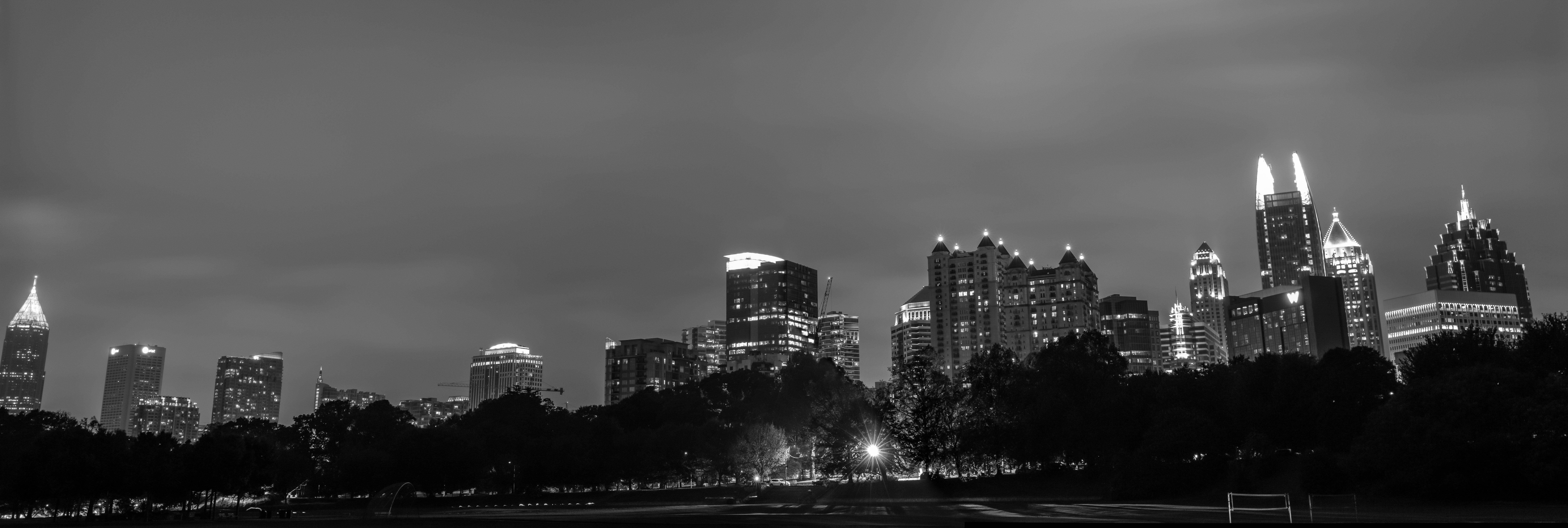 Atlanta, skyline, night, 8K Desktop Wallpaper