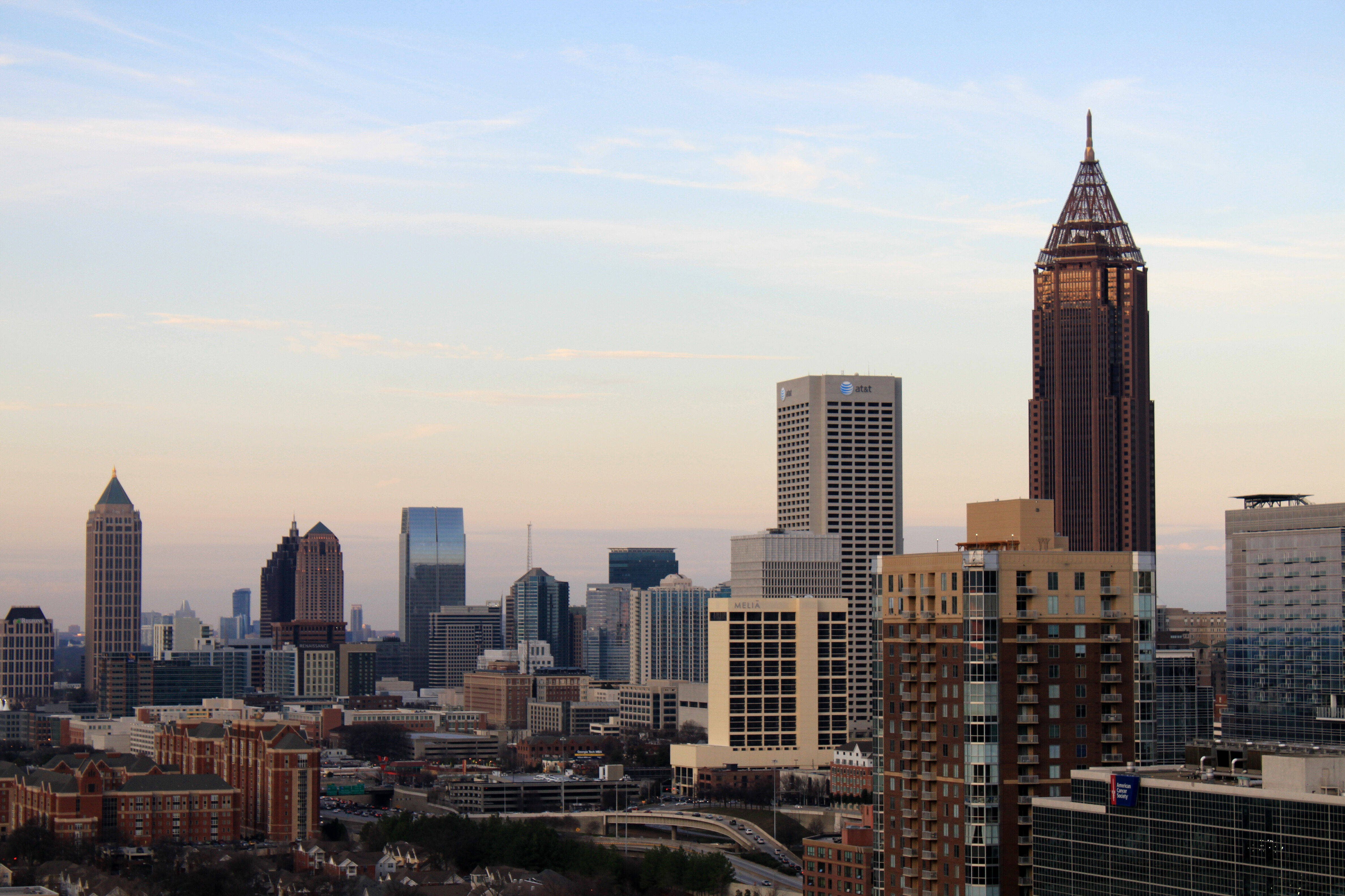 Atlanta, skyline, sunset, 4K Desktop Wallpaper