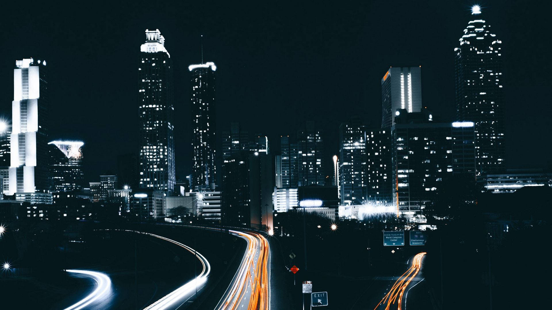 Atlanta, night, cityscape, Full HD Desktop Wallpaper