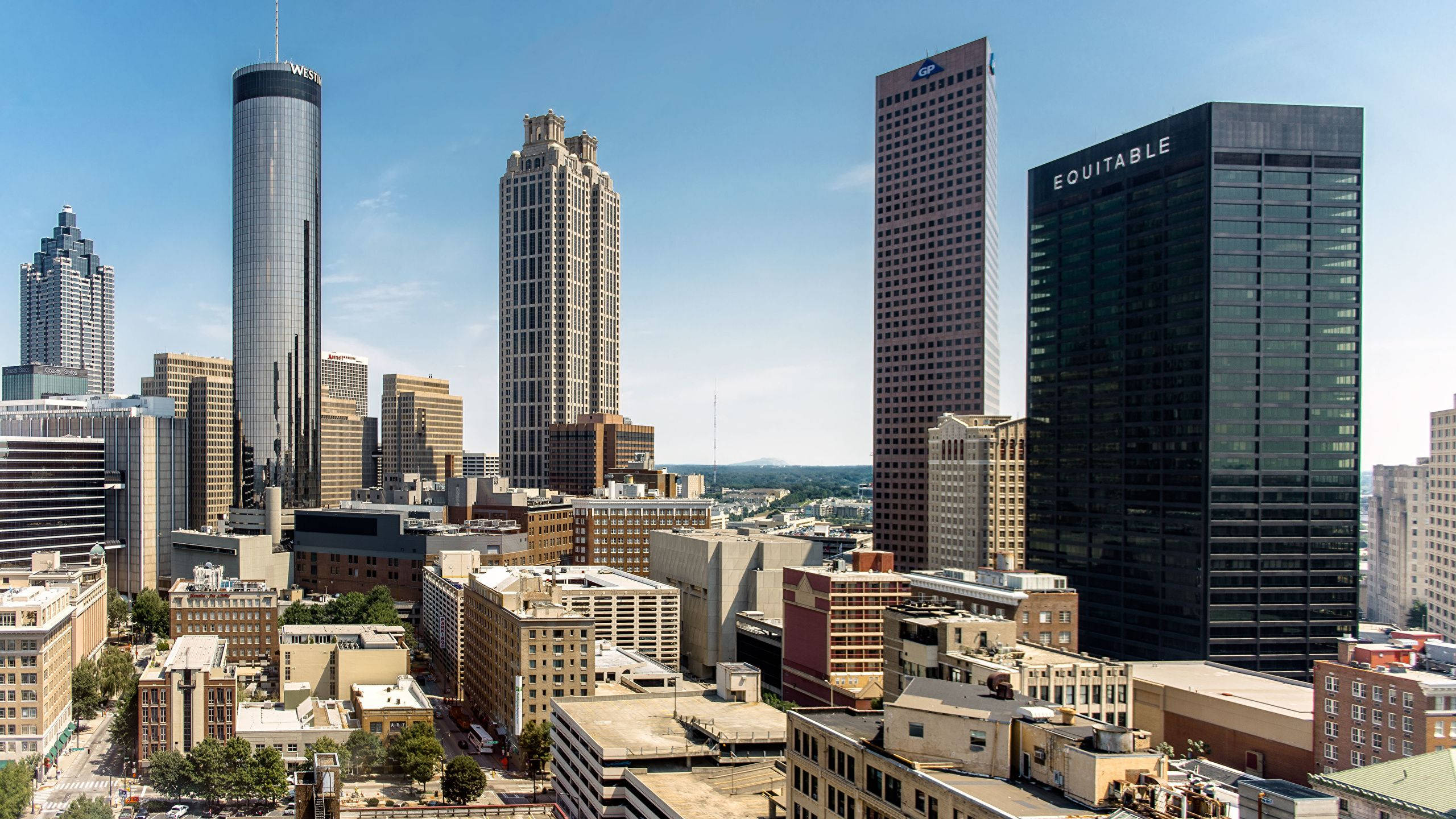 Atlanta, cityscape, buildings, 2K Desktop Wallpaper