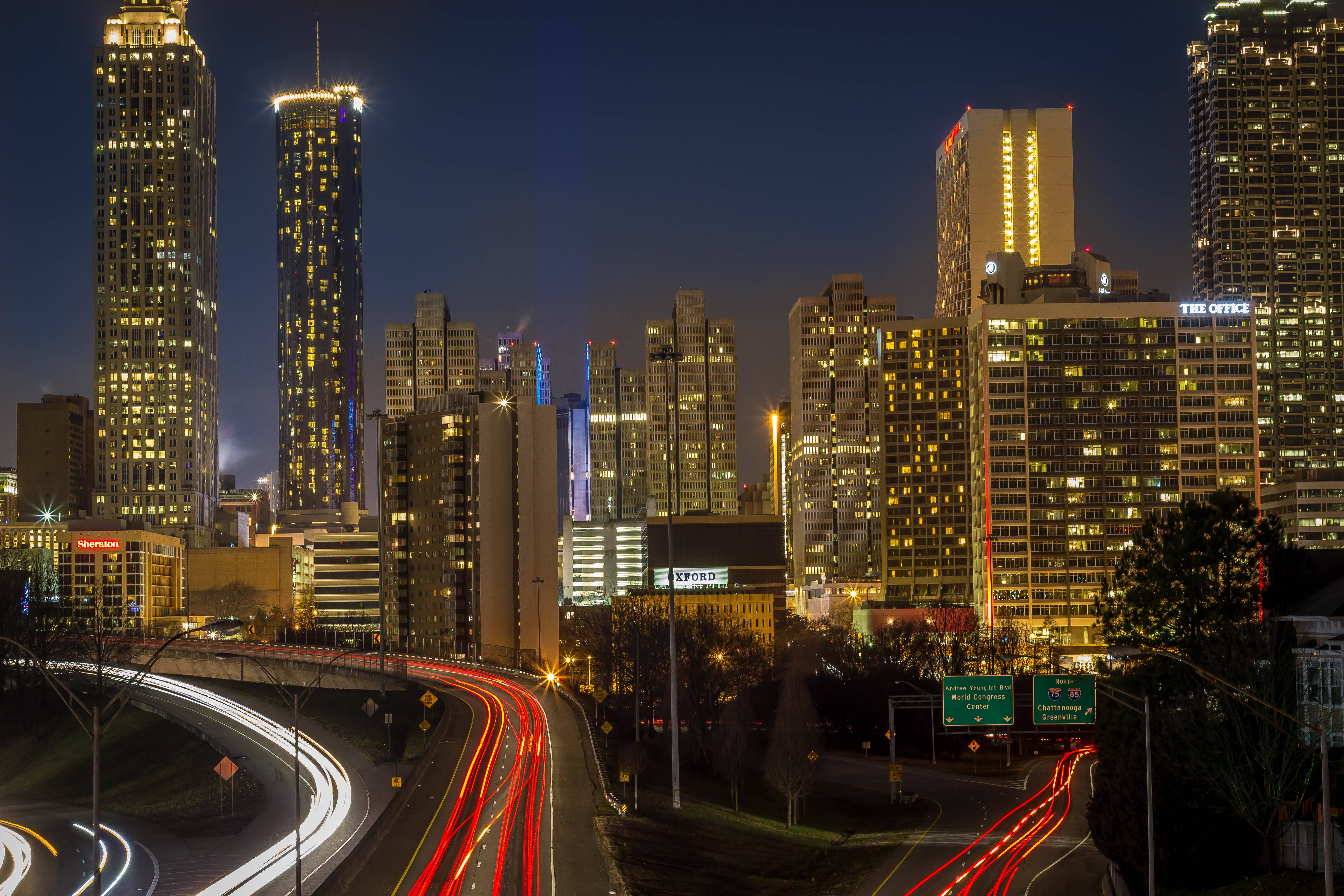 Atlanta, skyline, highway, 5K Desktop Wallpaper