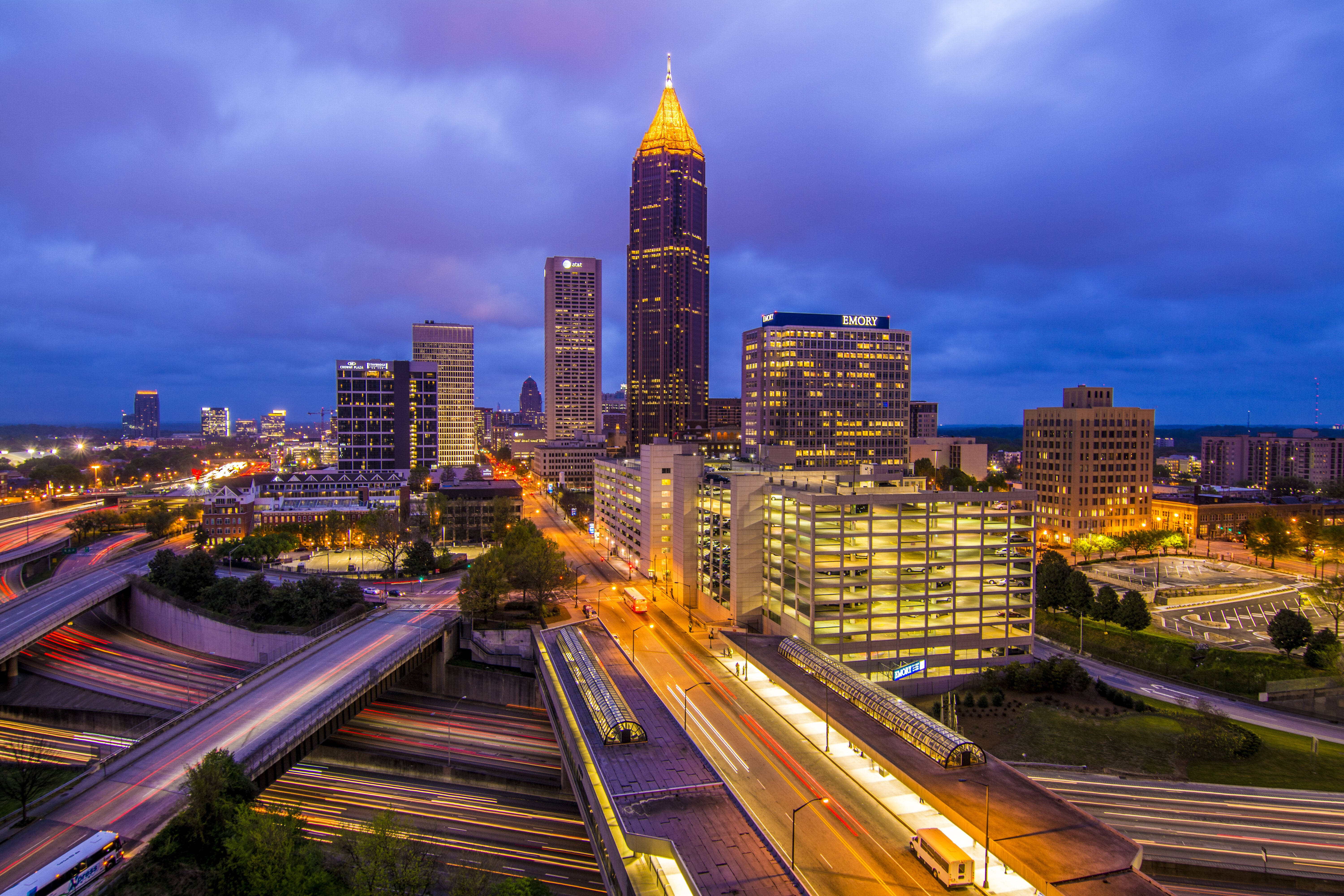 Atlanta, skyline, dusk, 5K Desktop Wallpaper