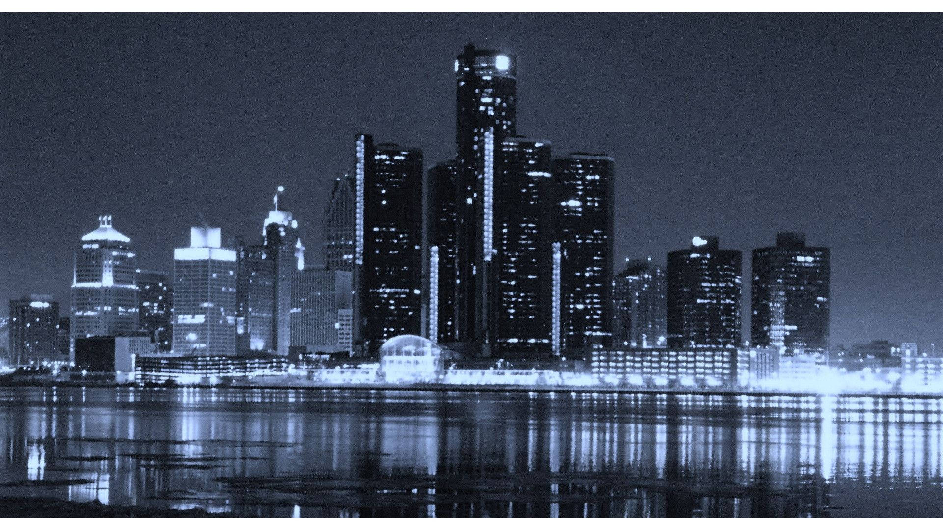 Atlanta, city waterfront, night cityscape, Full HD Desktop Wallpaper