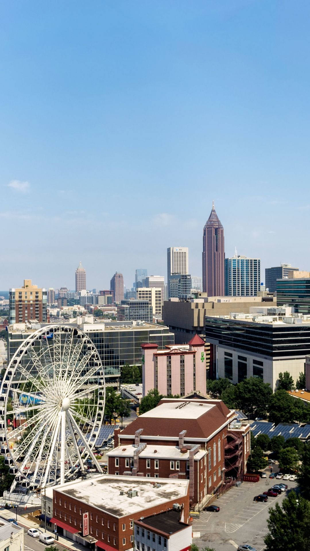 large ferris wheel, Atlanta, white, Full HD Phone Wallpaper