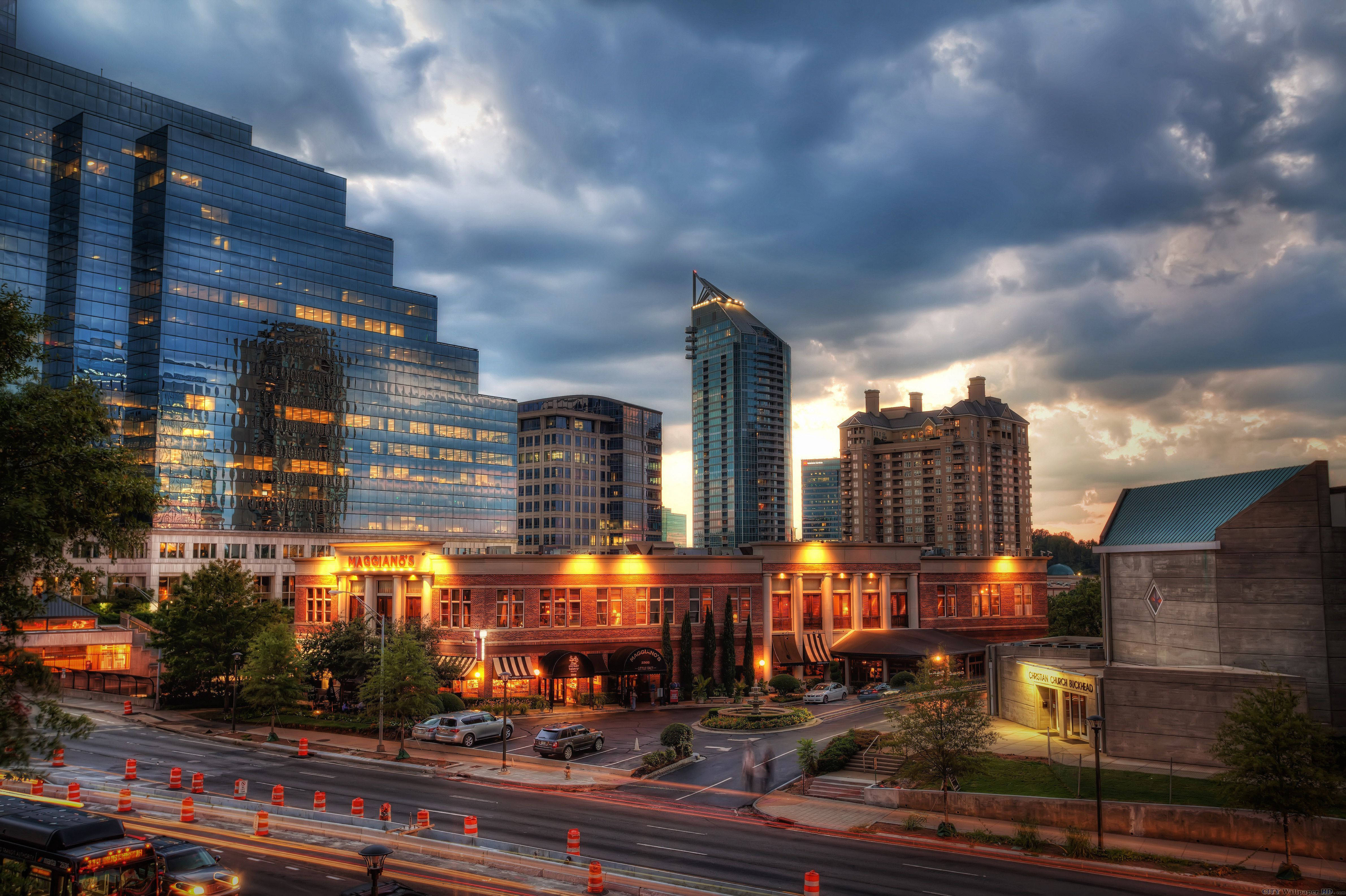 Atlanta, cityscape, dusk, 4K Desktop Wallpaper