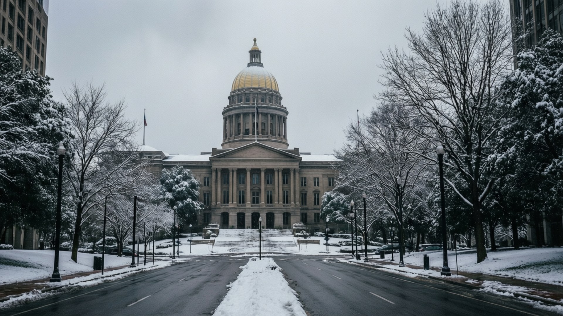 Atlanta, neoclassical capitol building, golden dome, Full HD Desktop Wallpaper
