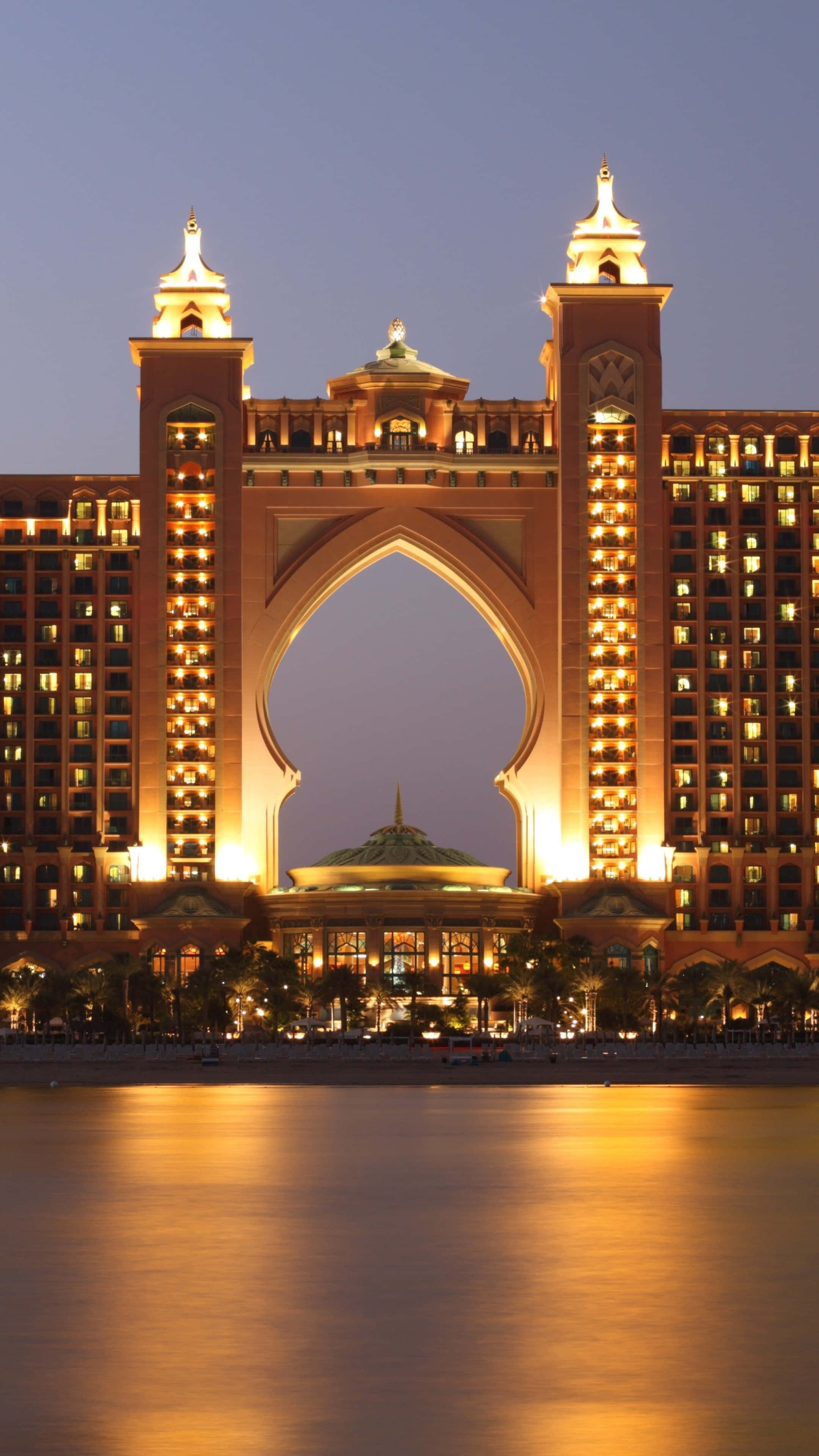 Atlantis Resort, twin towers, massive arch, 4K Phone Wallpaper