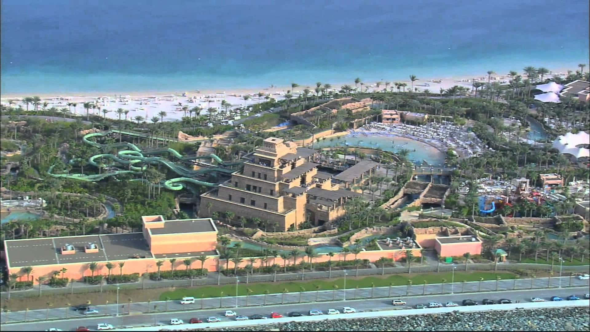 Atlantis Resort, turquoise waters, palm trees, Full HD Desktop Wallpaper