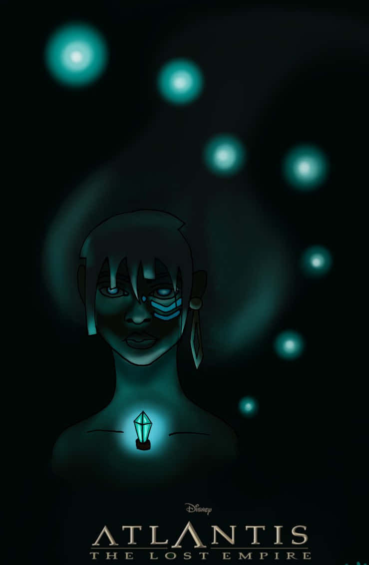 Atlantis the lost empire, glowing blue eyes, crystal pendant, SD Phone Wallpaper