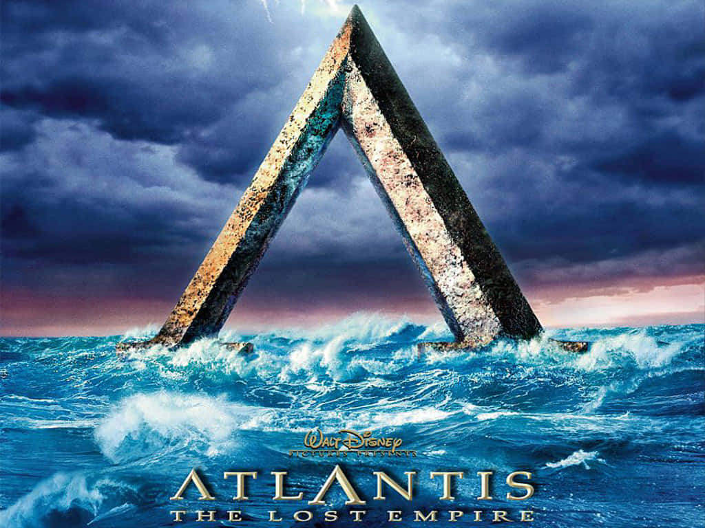 Atlantis the lost empire, triangular monolith, ocean waves, SD Desktop Wallpaper