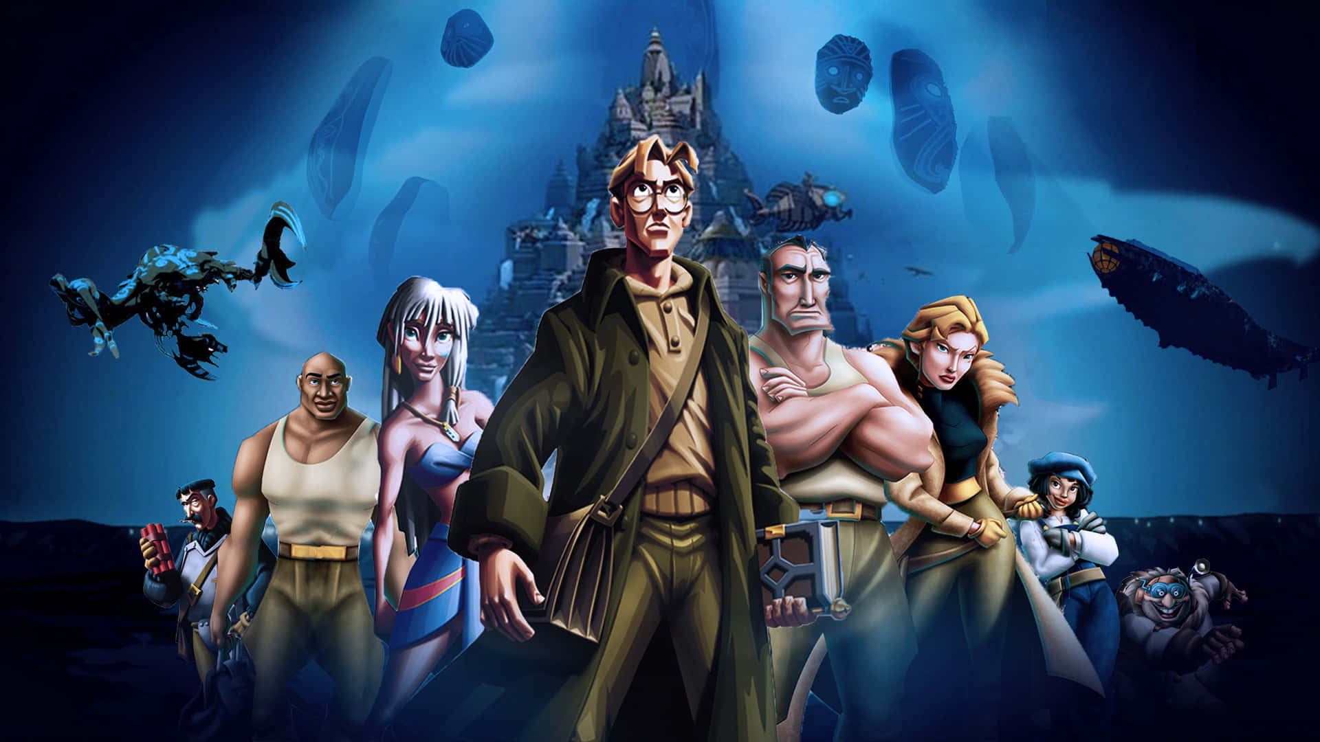 Atlantis the lost empire, underwater city, mysterious castle, Full HD Desktop Wallpaper