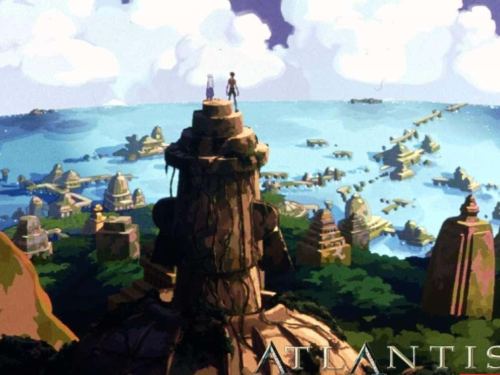 Atlantis the lost empire, tower, mossy ruin, SD Desktop Wallpaper