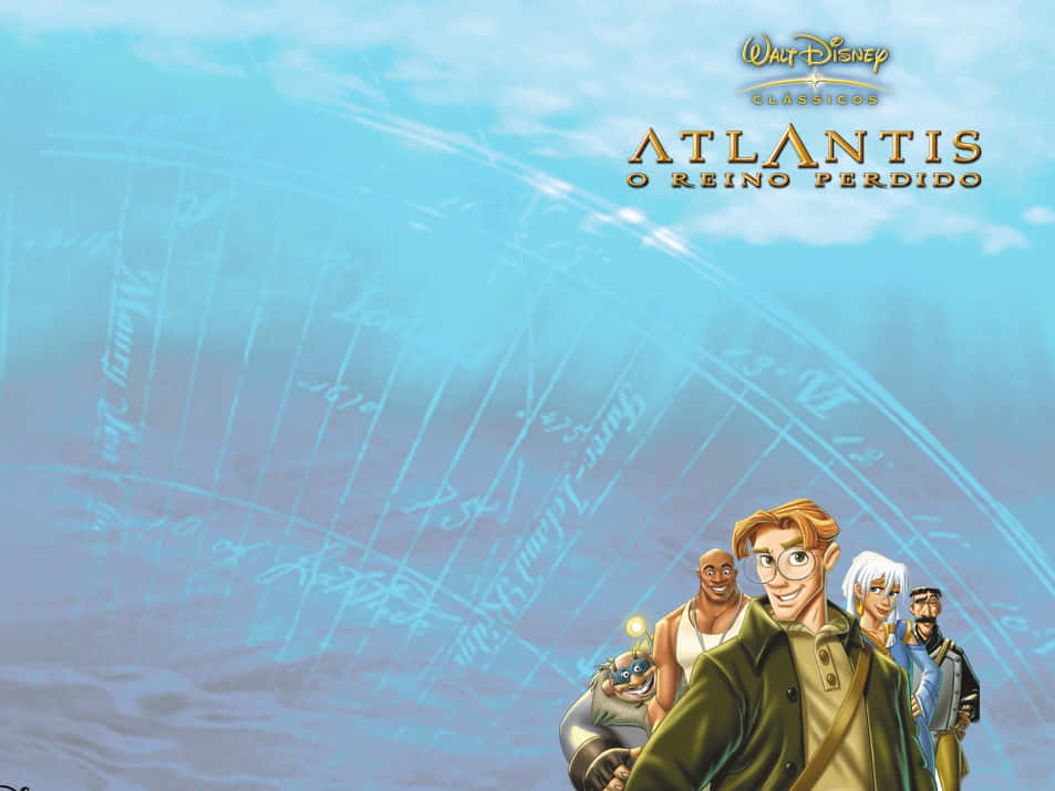 Atlantis the lost empire, 2001 film, glowing blue map, SD Desktop Wallpaper