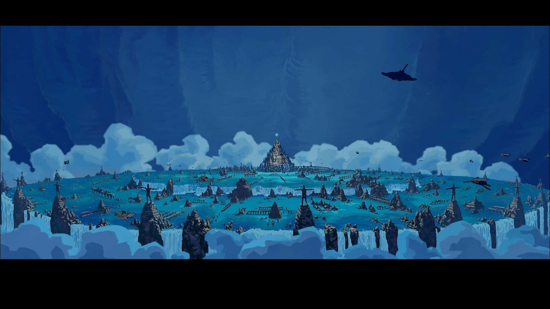 Atlantis the lost empire, city, jagged spires, Full HD Desktop Wallpaper