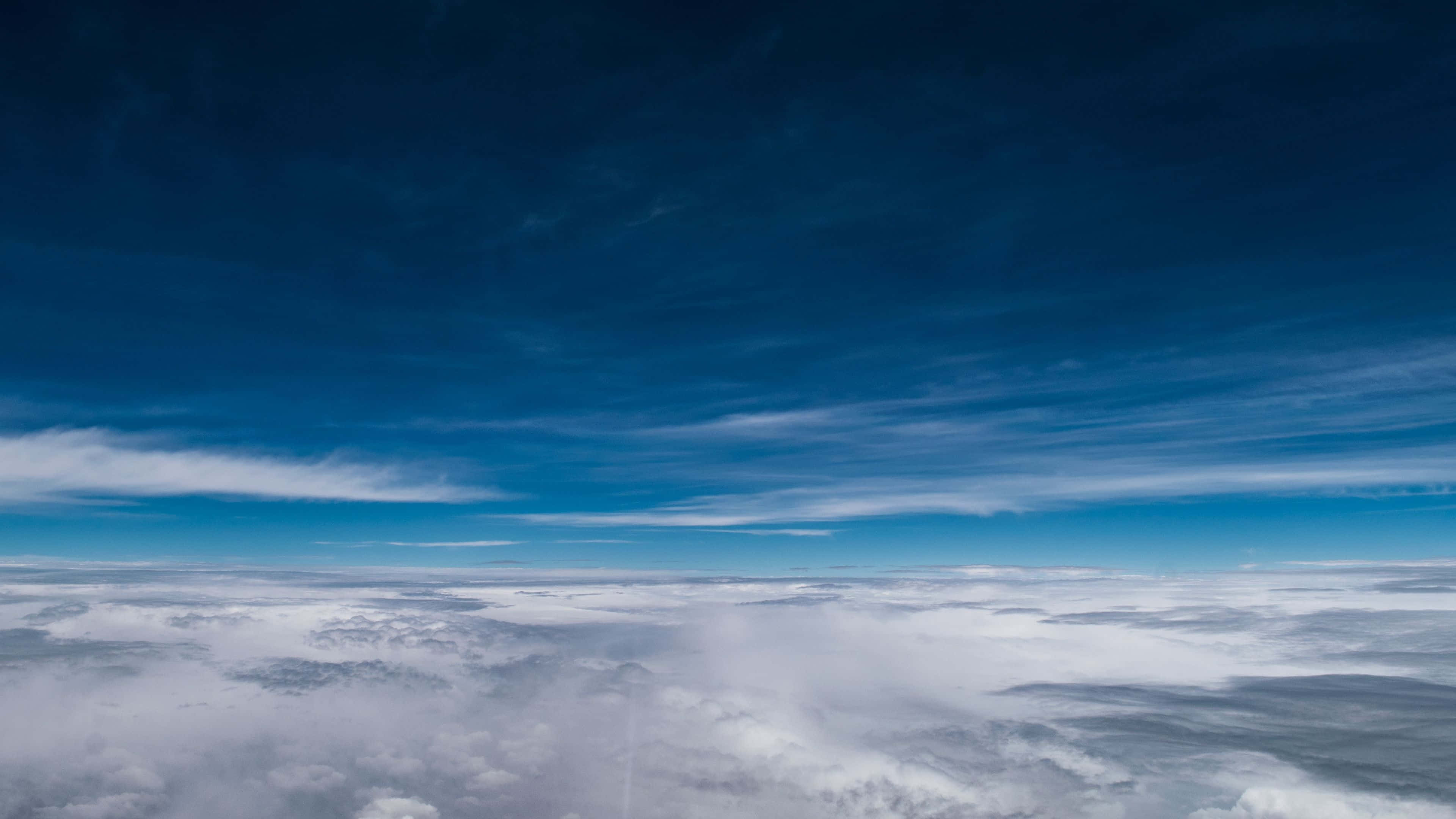 Atmosphere, white clouds, gradient blue sky, 4K Desktop Wallpaper