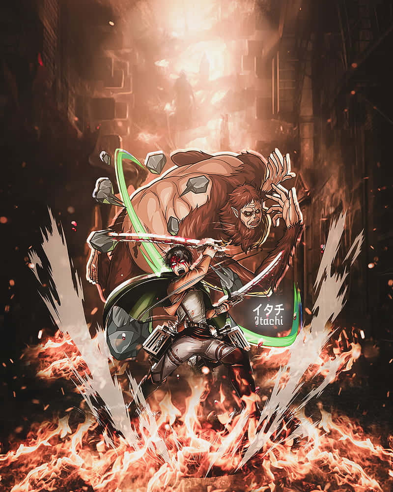 Attack On Titan Anime, hairy giant, dual blades, SD Phone Wallpaper