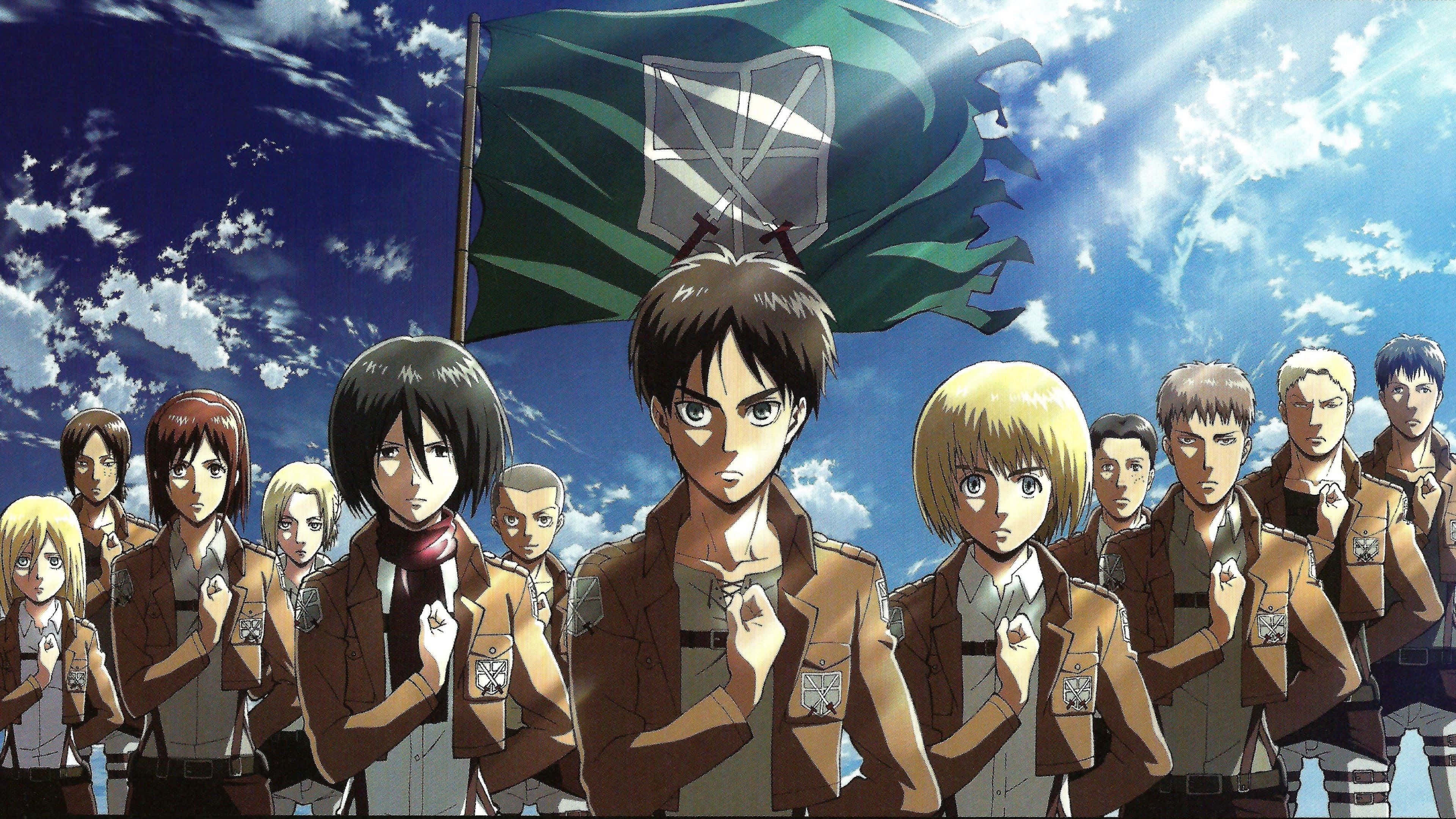 Attack On Titan, anime, brown uniforms, 4K Desktop Wallpaper