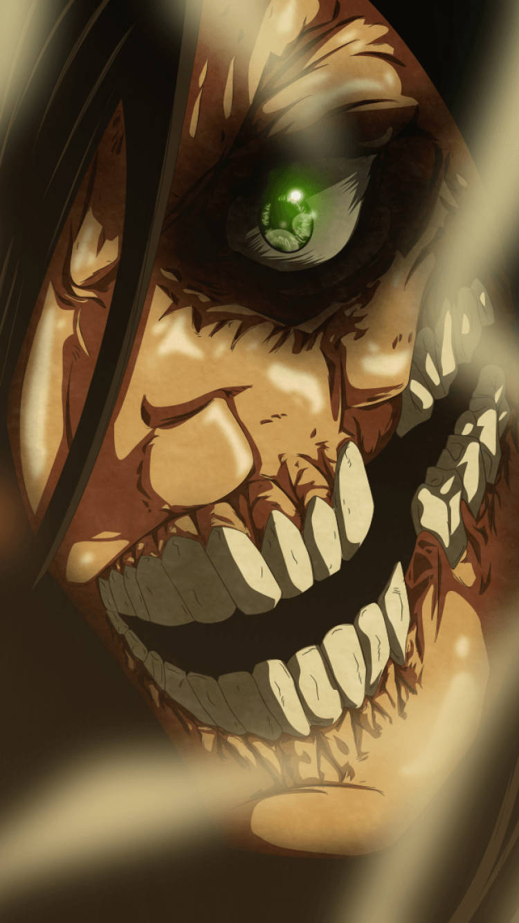 Attack On Titan, iPhone, glowing green eye, HD Phone Wallpaper