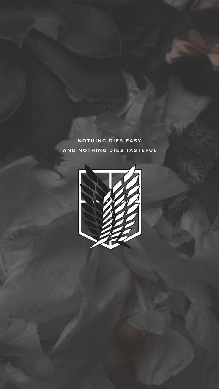 Nothing Dies Easy, Attack On Titan, white emblem of crossed wings, HD Phone Wallpaper