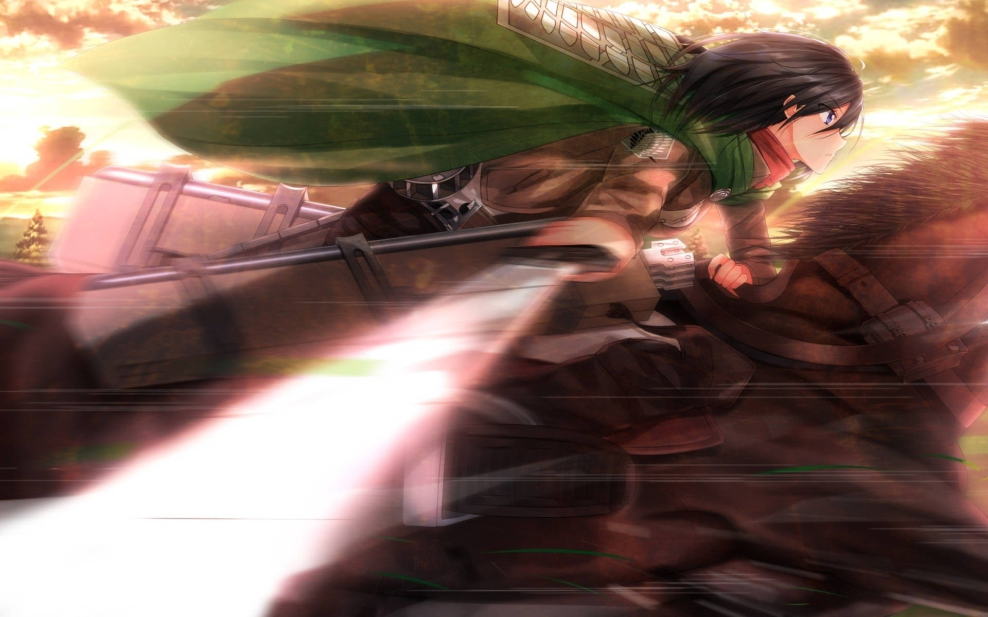 Attack On Titan, PC, green cape, Full HD Desktop Wallpaper