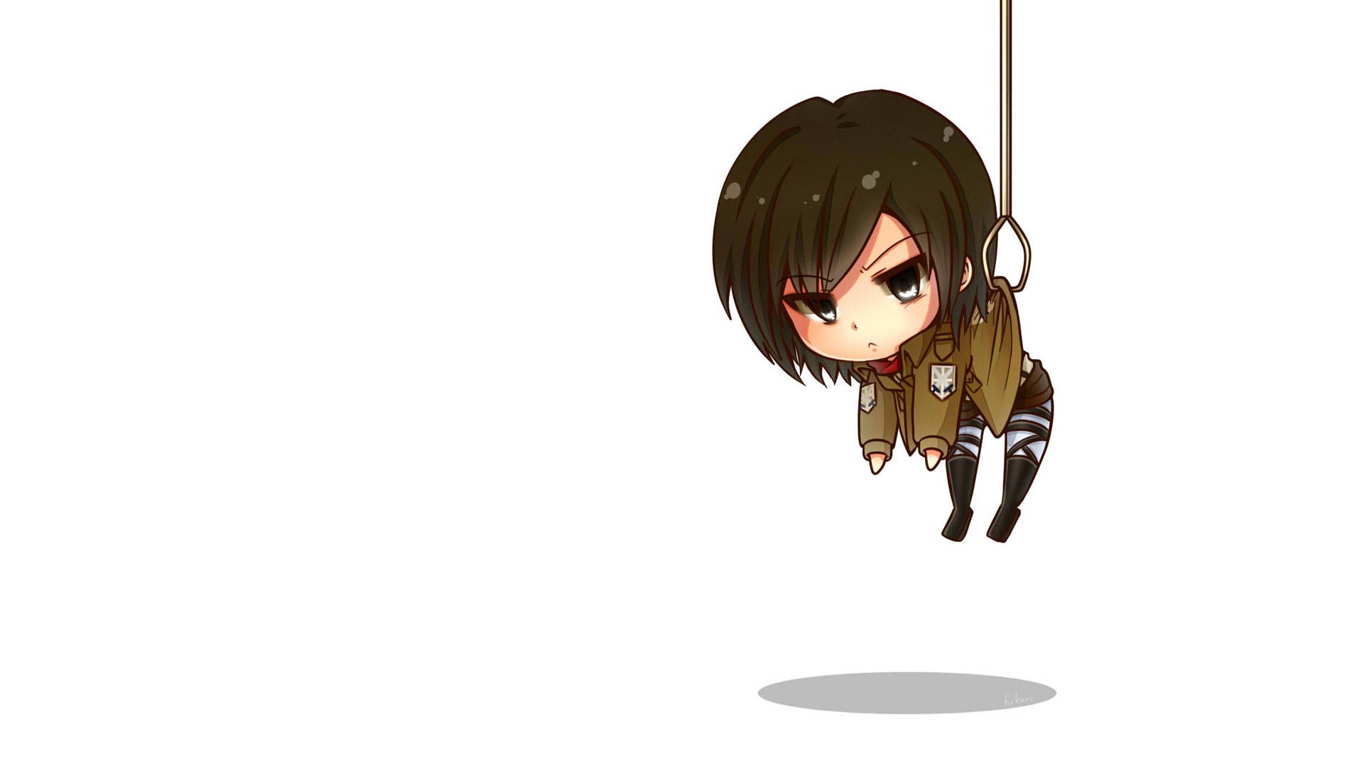 Attack On Titan, PC, chibi Mikasa, Full HD Desktop Wallpaper