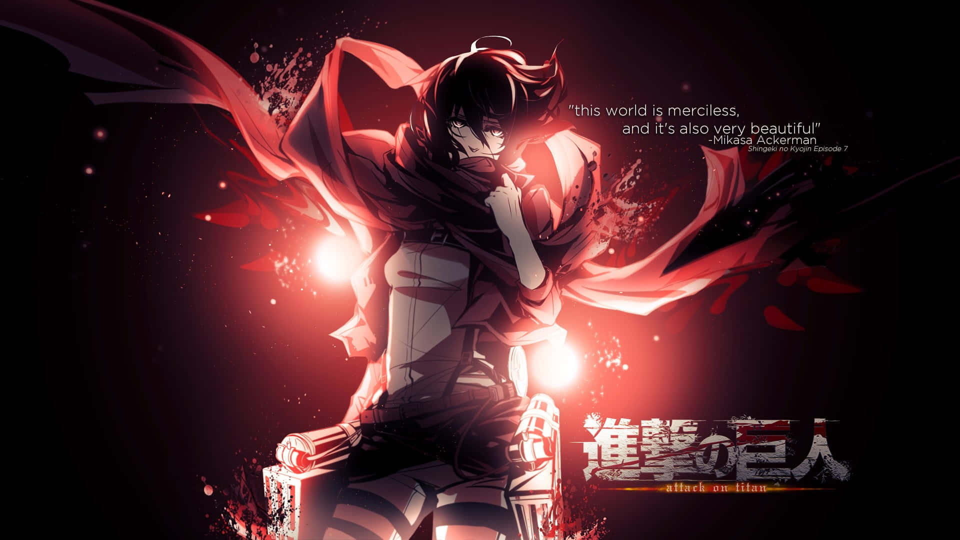 Attack On Titan Poster, 1920 x 1080, red cape, Full HD Desktop Wallpaper