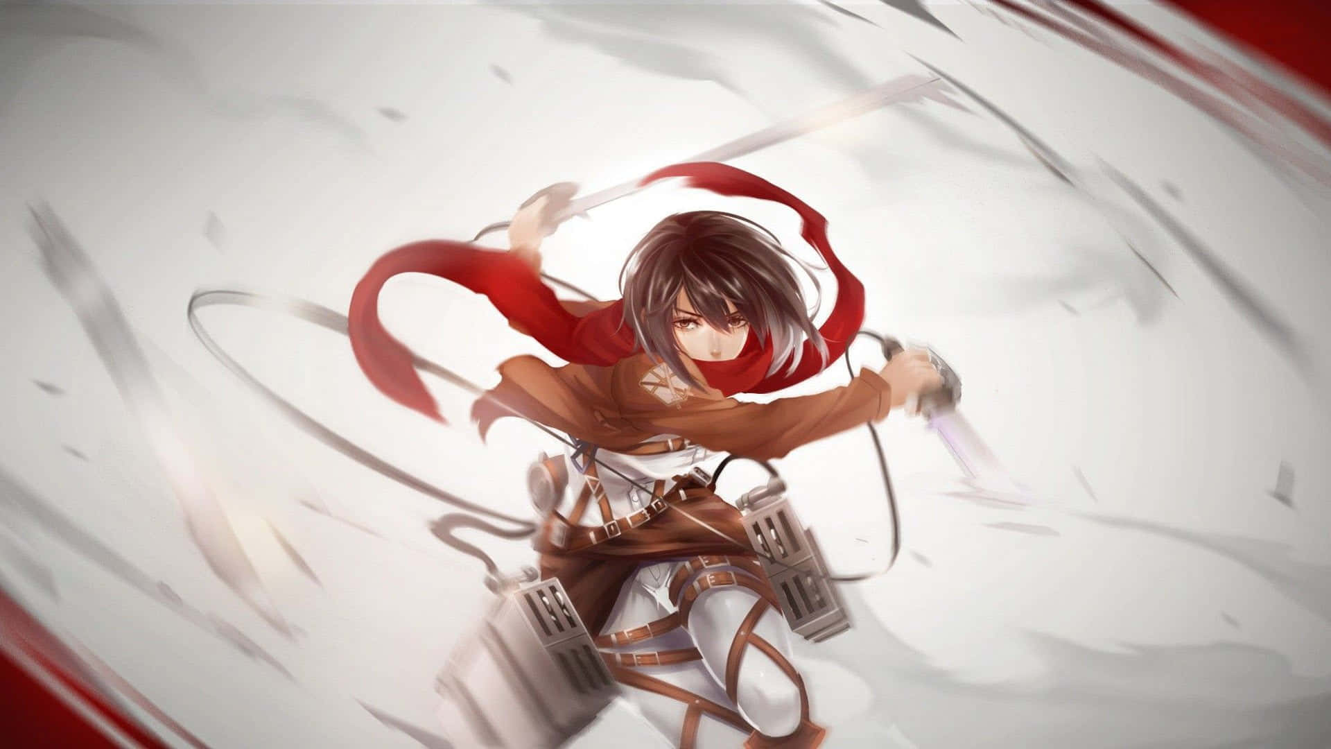 Attack On Titan, red scarf, gear, Full HD Desktop Wallpaper