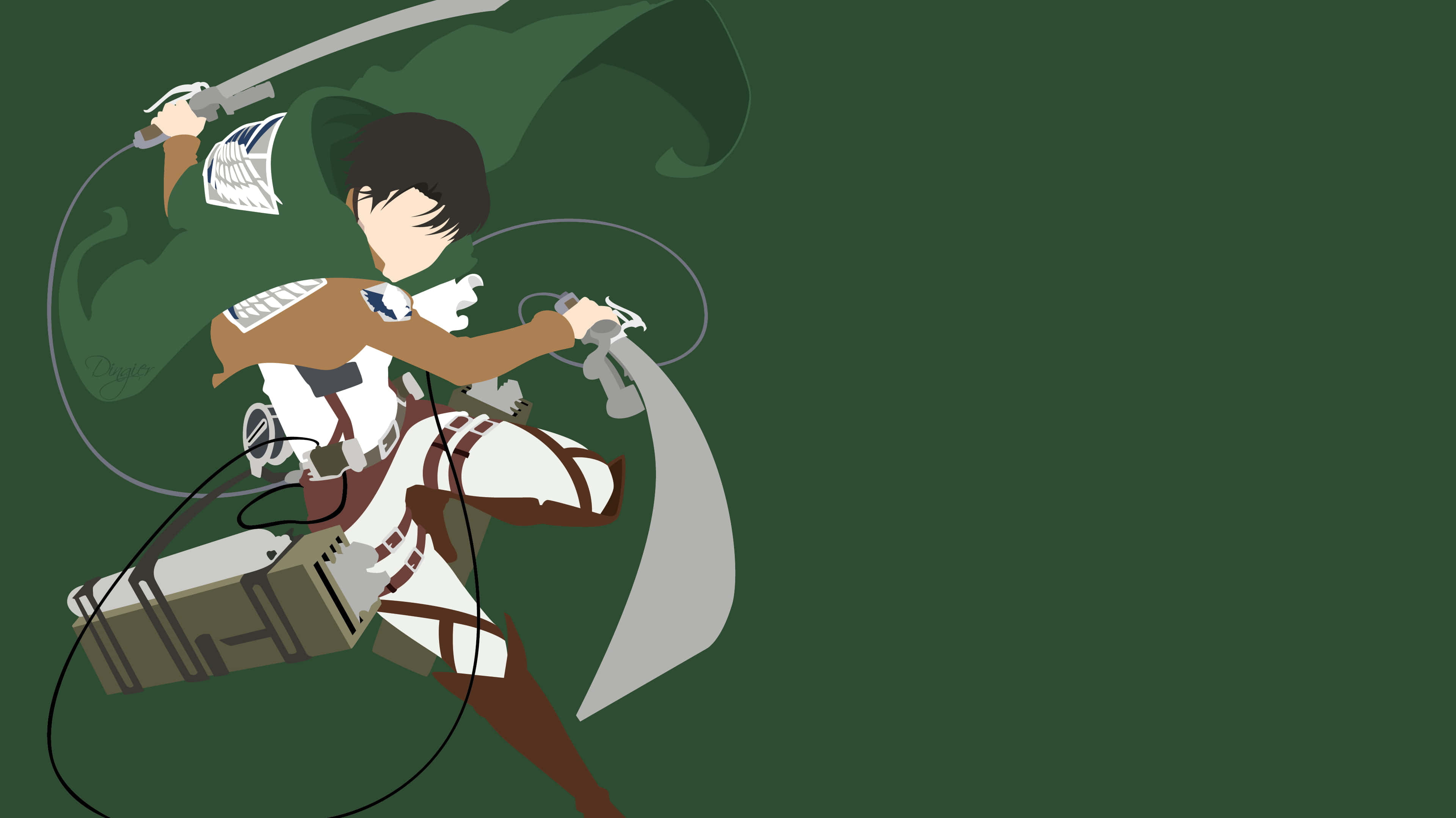 Attack On Titan, white and brown gear, grappling hook, 4K Desktop Wallpaper