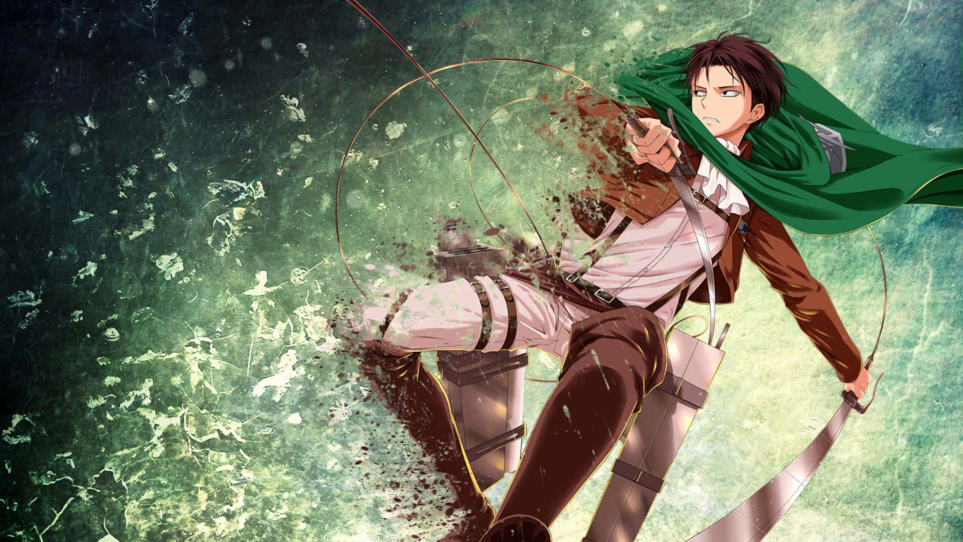 Attack On Titan, anime warrior, green cloak, Full HD Desktop Wallpaper