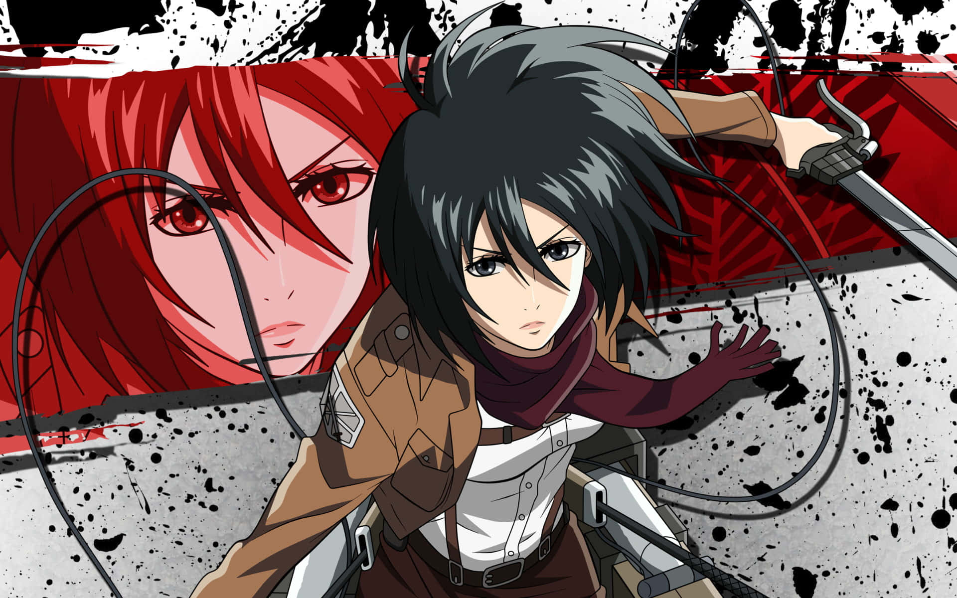 Attack On Titan, maneuver gear suit, sword, Full HD Desktop Wallpaper