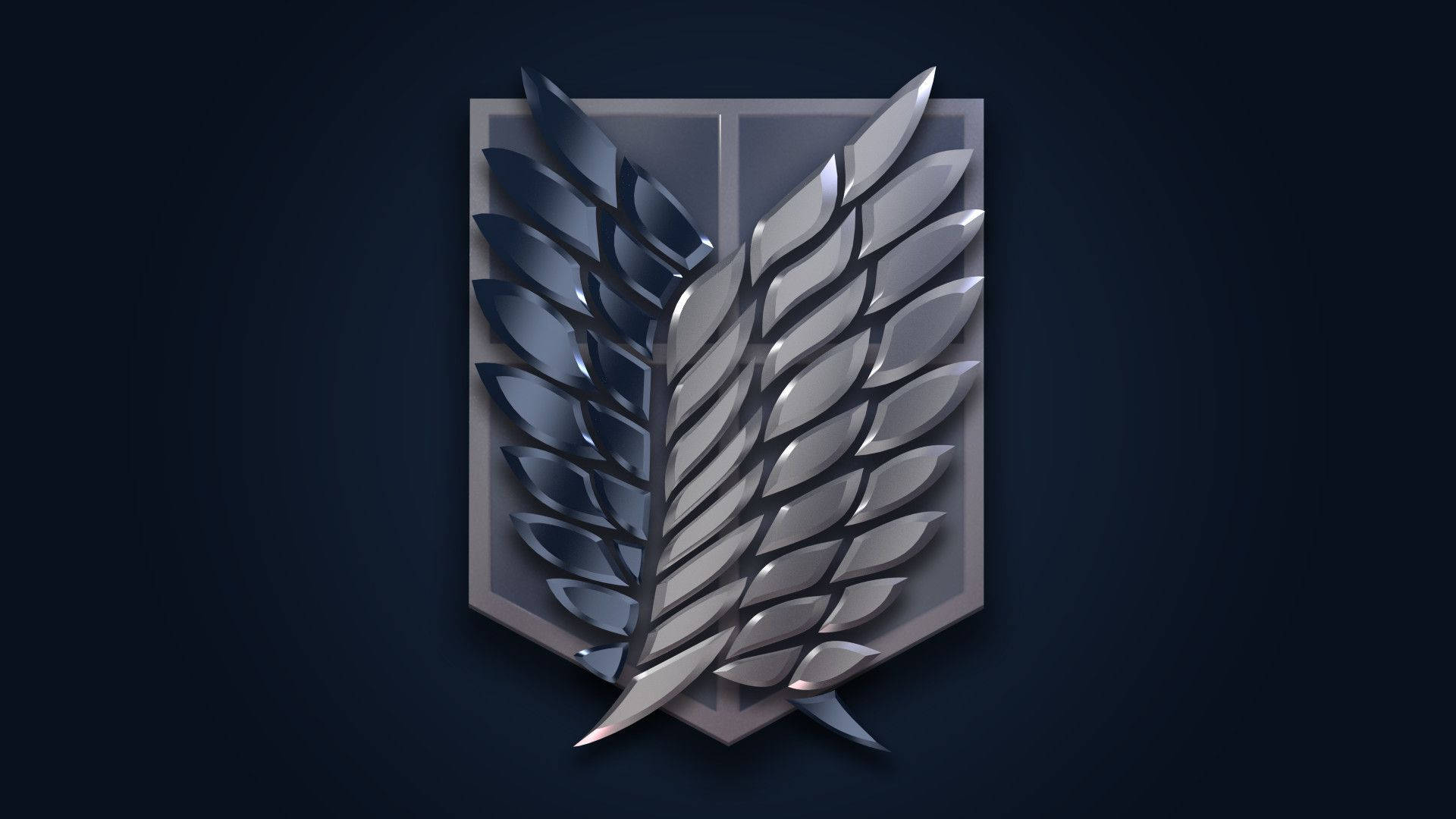 metallic silver, winged emblem, sharp feathered edges, Full HD Desktop Wallpaper