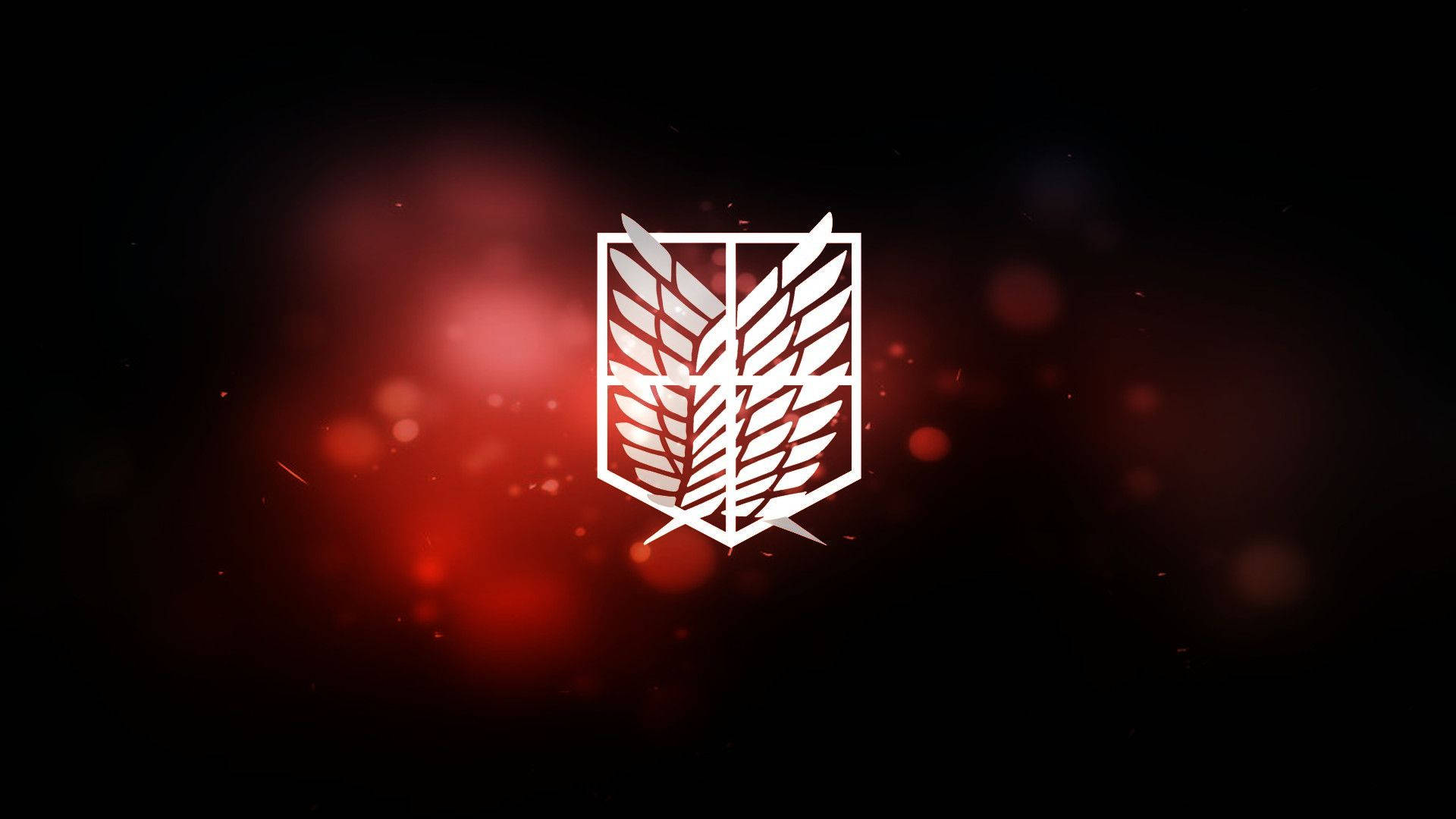 Dark Attack On Titan Logo, white stylized winged emblem, dark background, Full HD Desktop Wallpaper