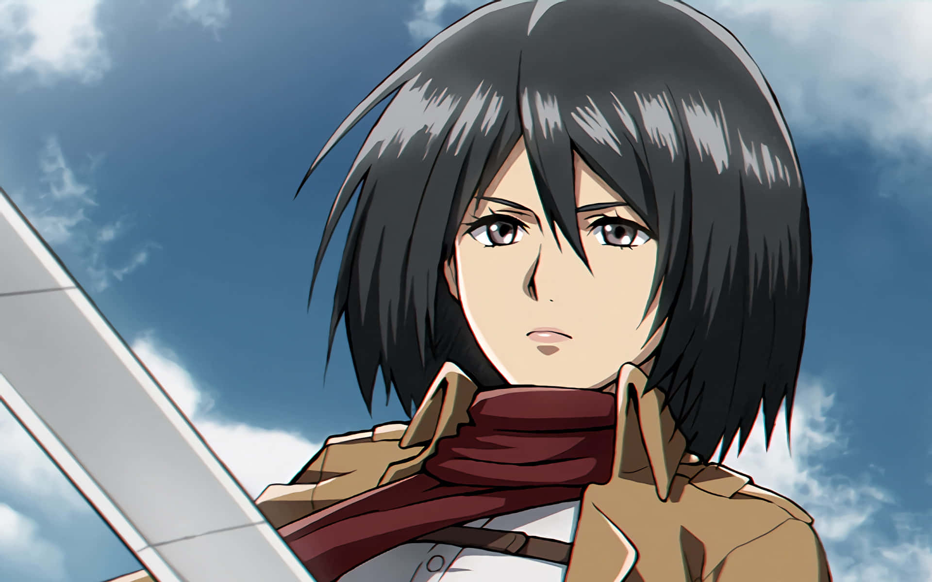 Attack On Titan Season 1, anime girl, short black hair, Full HD Desktop Wallpaper