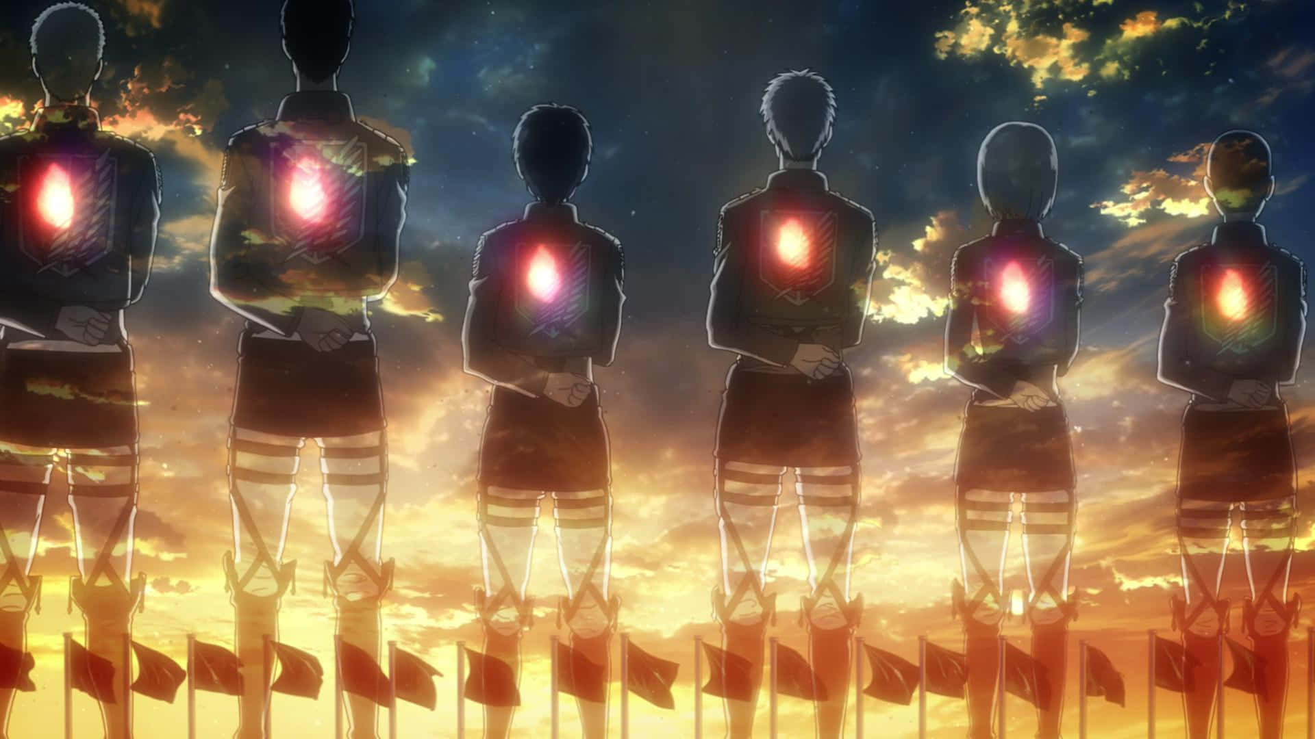 Attack On Titan Season 3, six soldiers, uniform, Full HD Desktop Wallpaper
