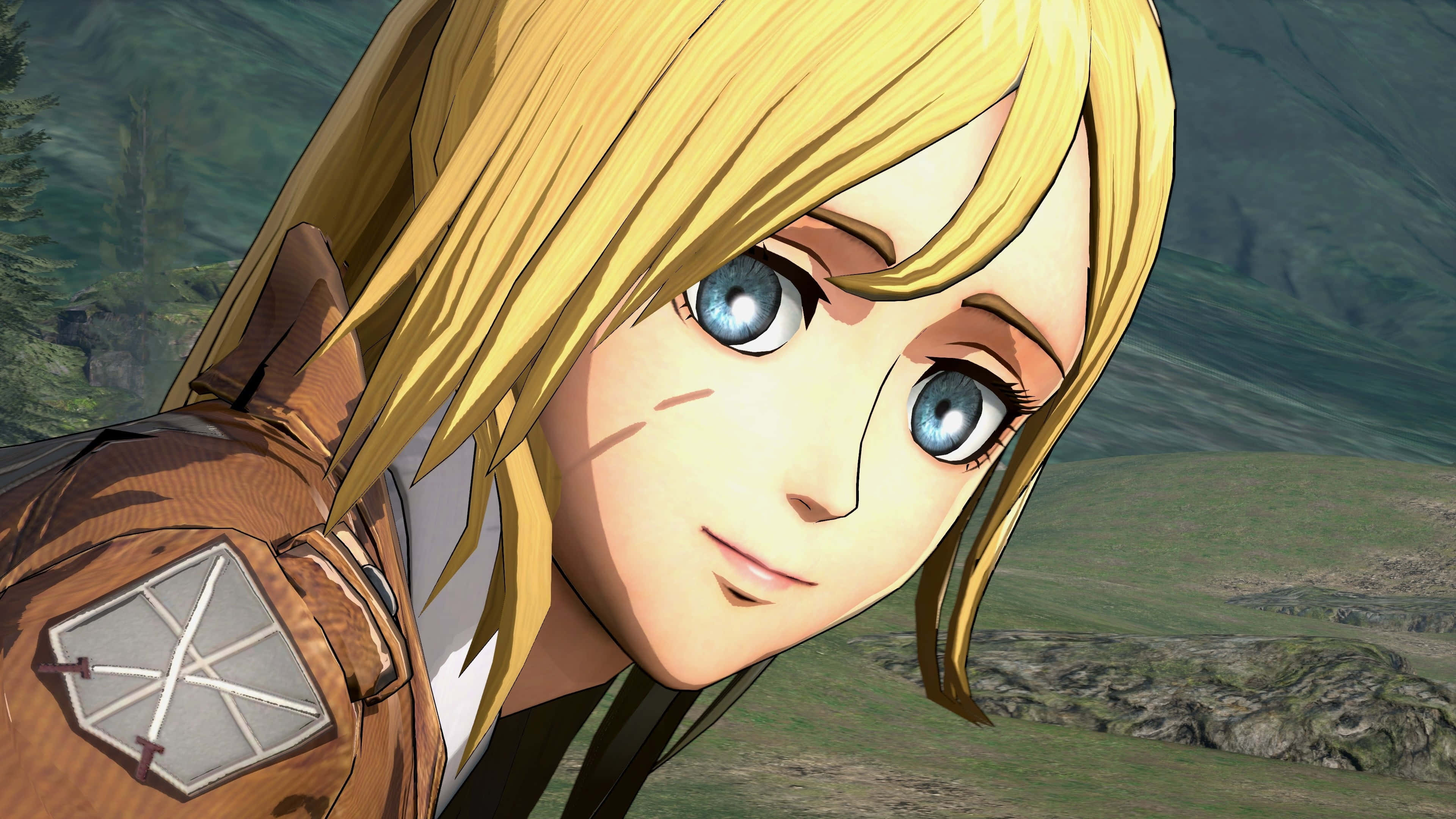 Attack On Titan Season 2, blonde anime girl, blue eyes, 4K Desktop Wallpaper