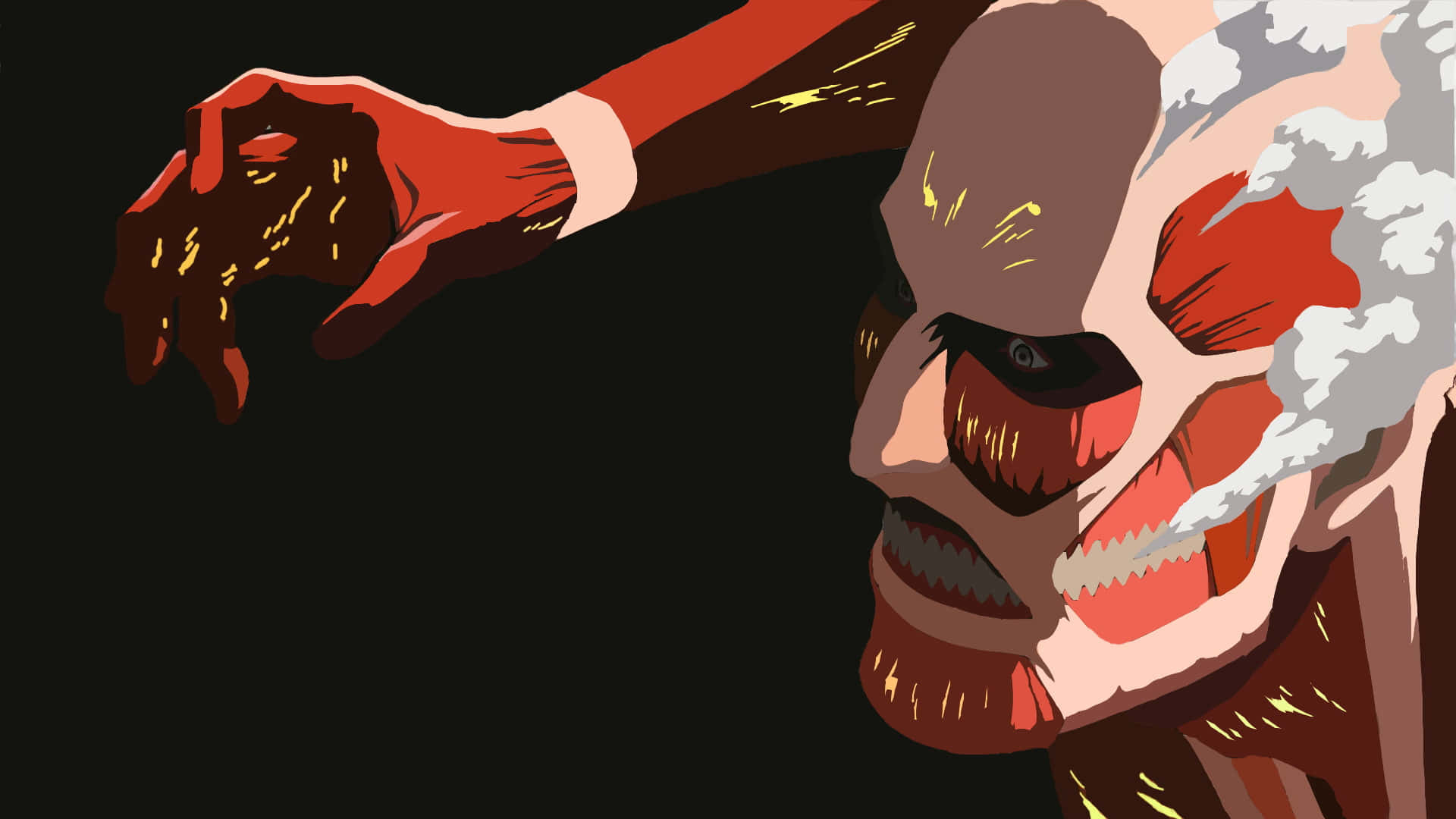 Attack On Titan Season 2, anime titan, gaping mouth, Full HD Desktop Wallpaper