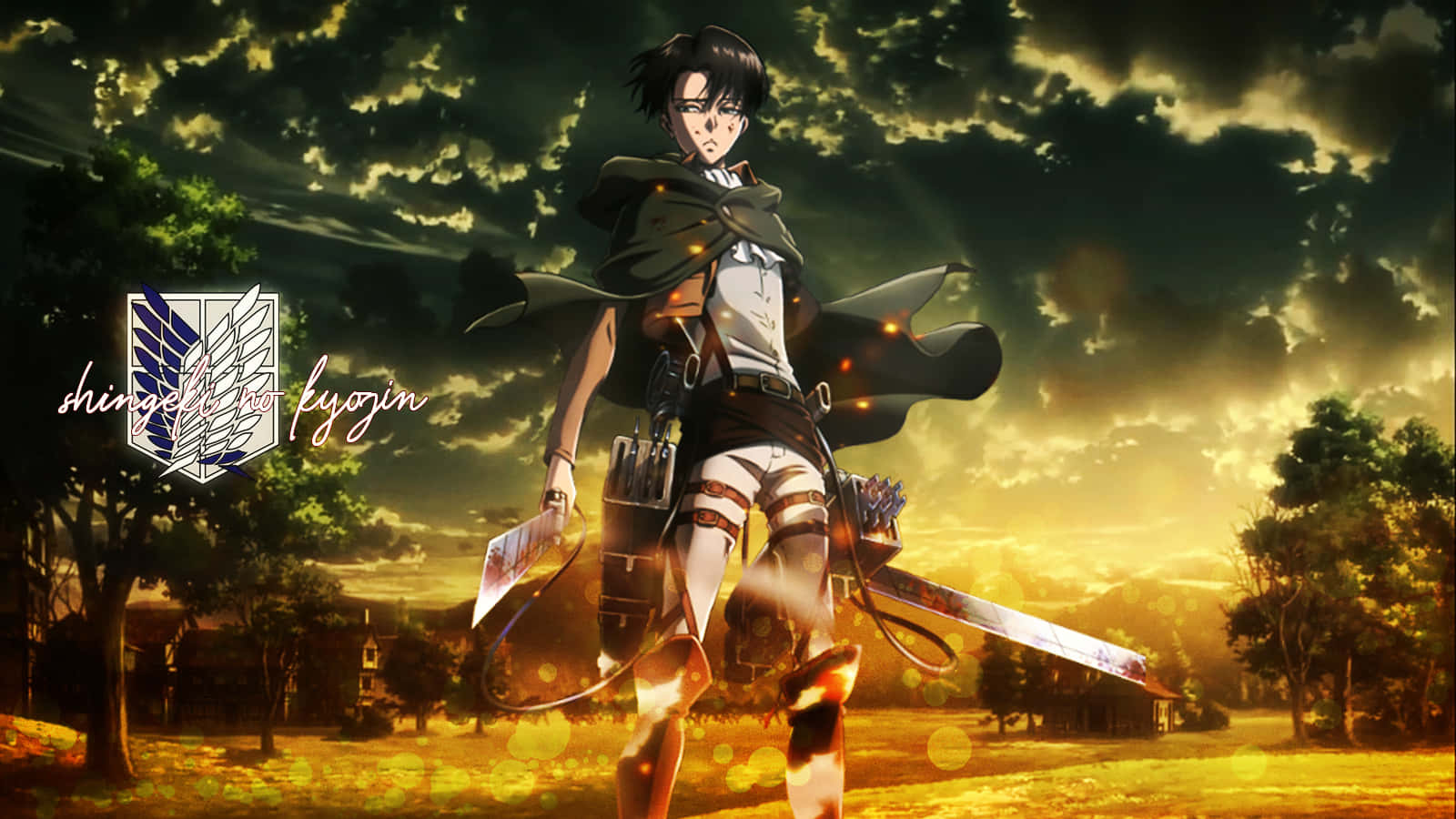 Attack On Titan Season 3, golden field, sunset, HD Desktop Wallpaper
