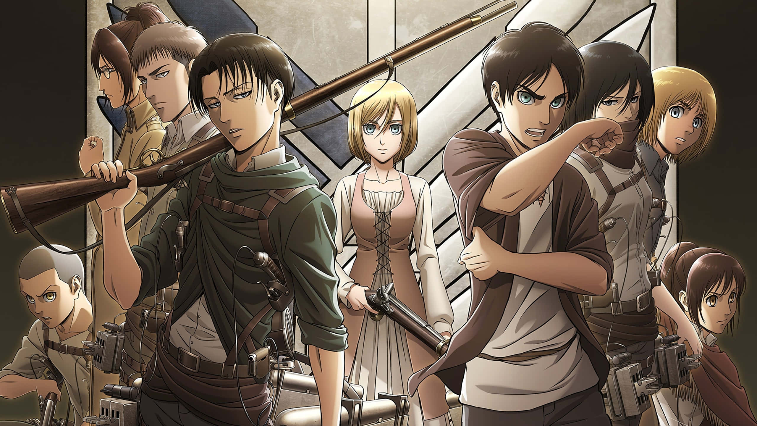Attack On Titan Season 3, military gear, three-dimensional maneuvering equipment, 2K Desktop Wallpaper