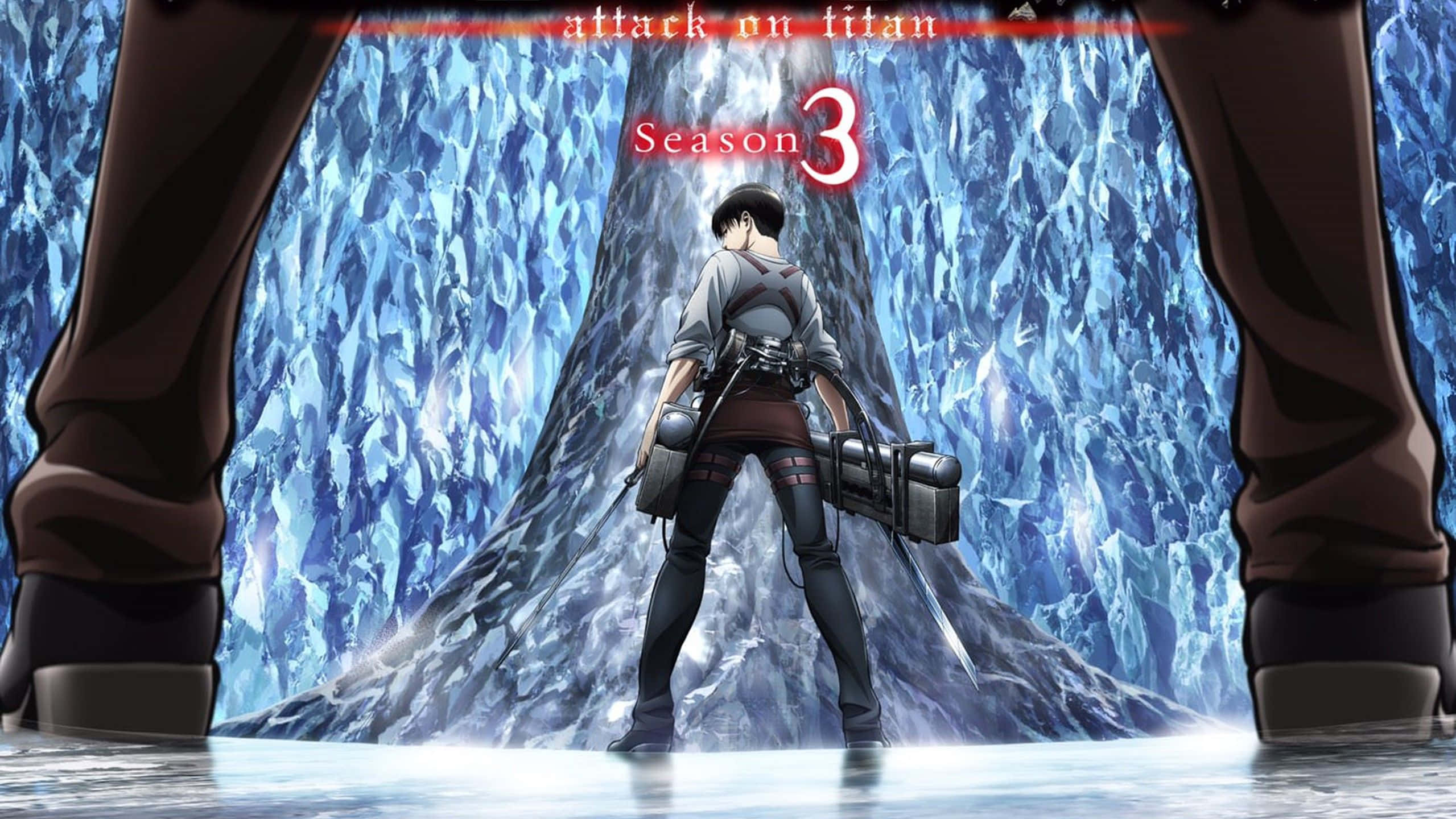 Attack On Titan Season 3, ice wall, giant legs, Full HD Desktop Wallpaper