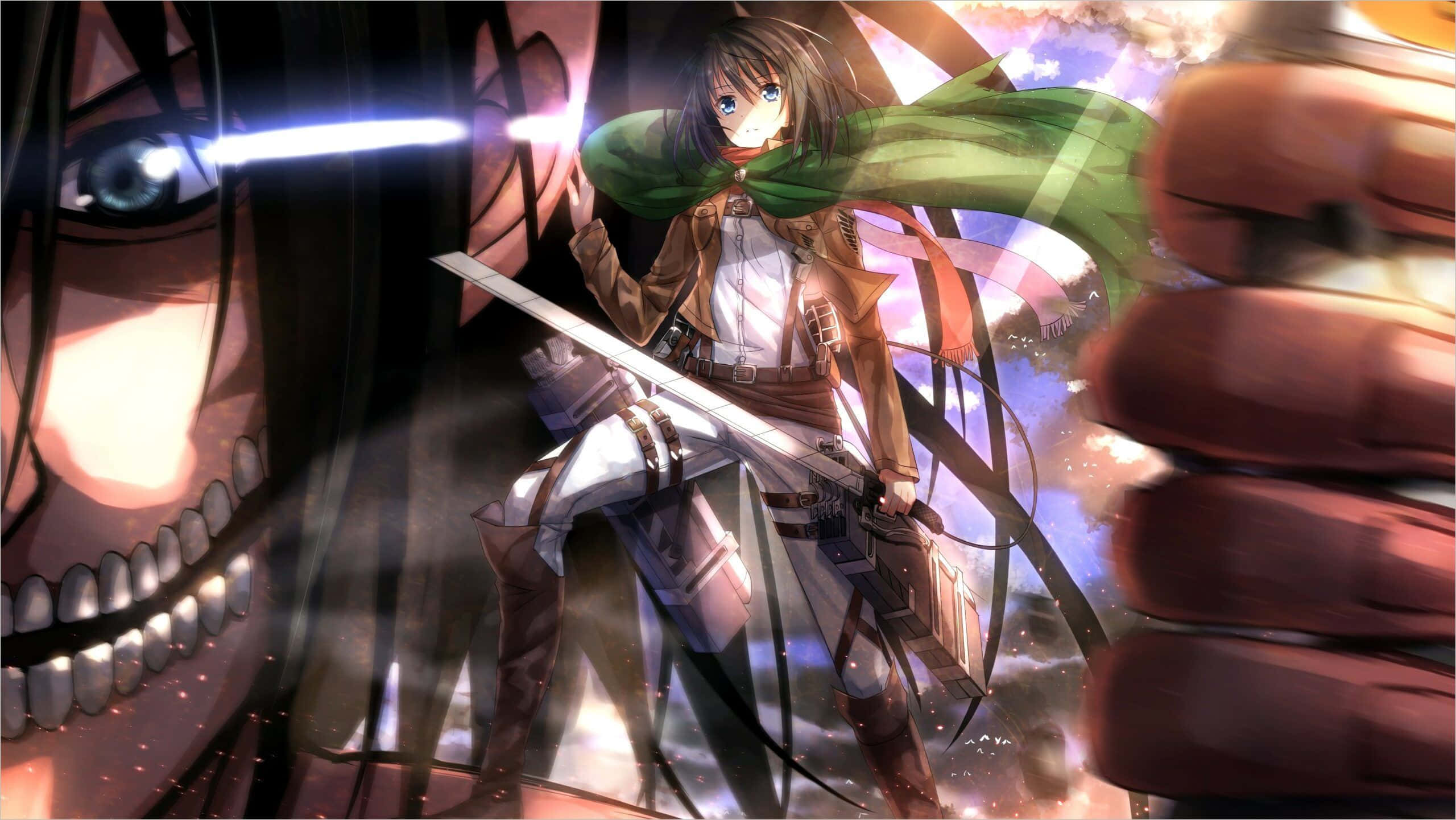 Attack On Titan Season 3, anime girl, combat gear, 2K Desktop Wallpaper