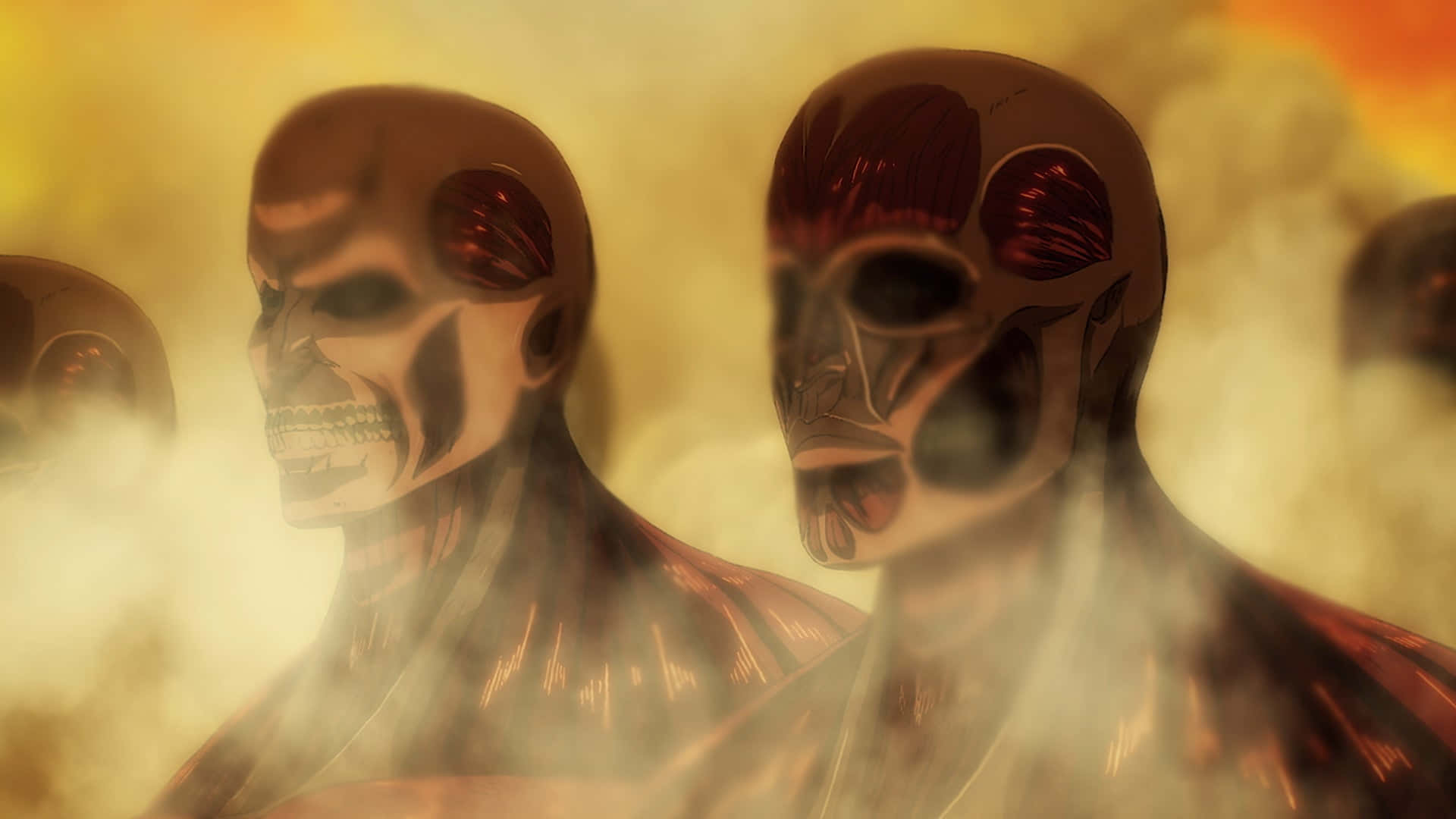 Attack On Titan The Final Season, colossal humanoid titans, exposed musculature, Full HD Desktop Wallpaper