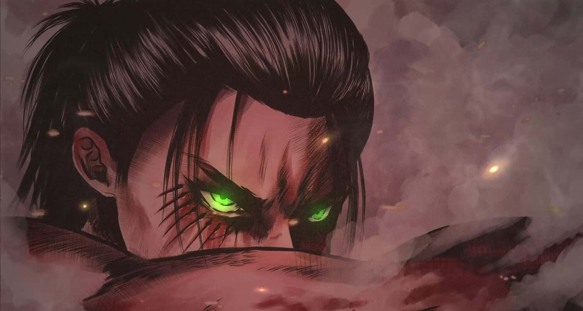 Attack On Titan The Final Season, glowing green eyes, dark hair, HD Desktop Wallpaper