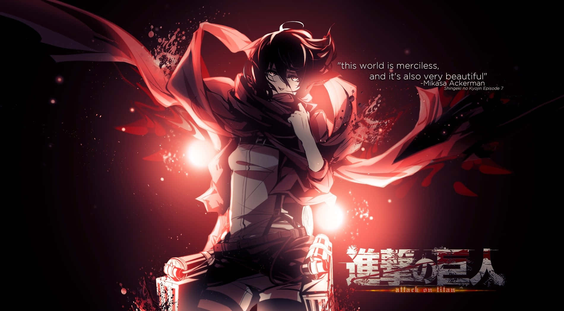 Attack On Titan The Final Season, red cape, glowing lights, HD Desktop Wallpaper