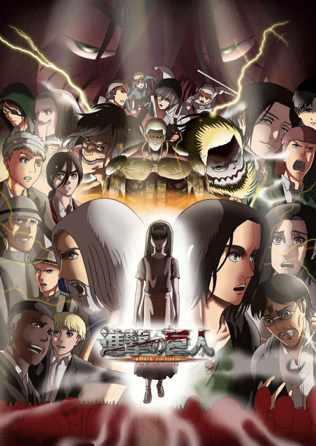 Attack On Titan The Final Season, giant titans, lightning, HD Phone Wallpaper