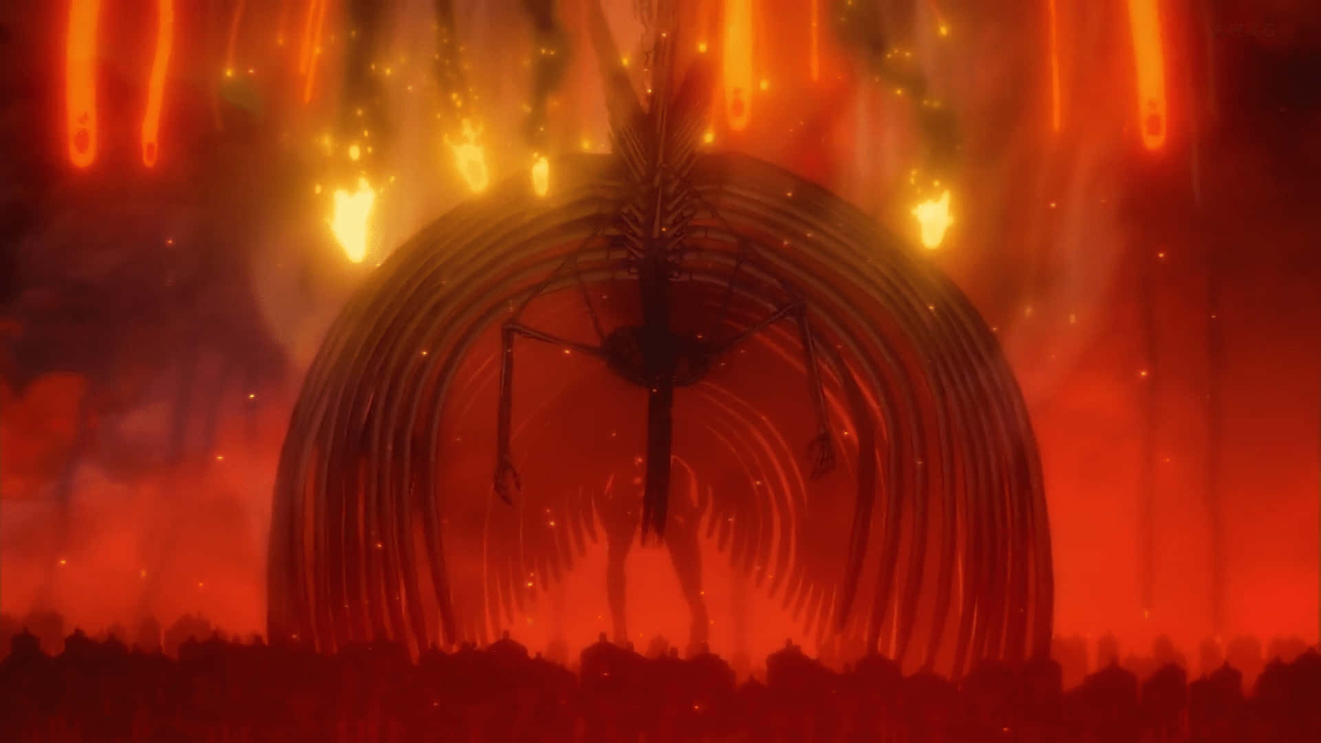 Attack On Titan The Final Season, skeletal creature, glowing orange eyes, Full HD Desktop Wallpaper
