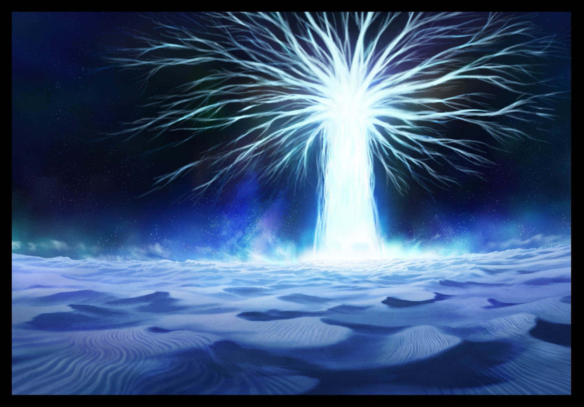 Attack On Titan The Final Season, cosmic tree, electric blue branches, Full HD Desktop Wallpaper