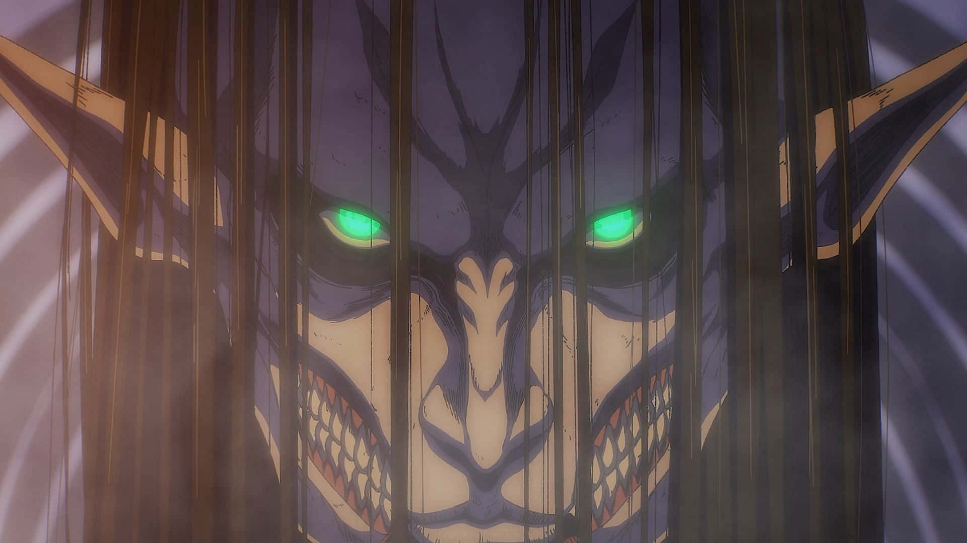 Attack On Titan The Final Season, glowing green eyes, sharp teeth, Full HD Desktop Wallpaper