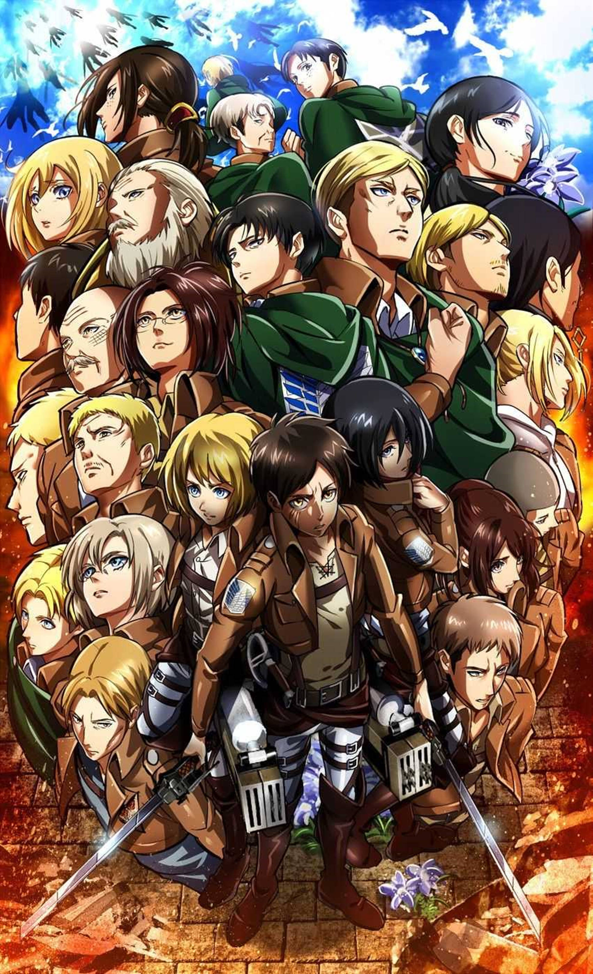 Attack On Titan The Final Season, 4K Main Casts, brown uniforms, 2K Phone Wallpaper
